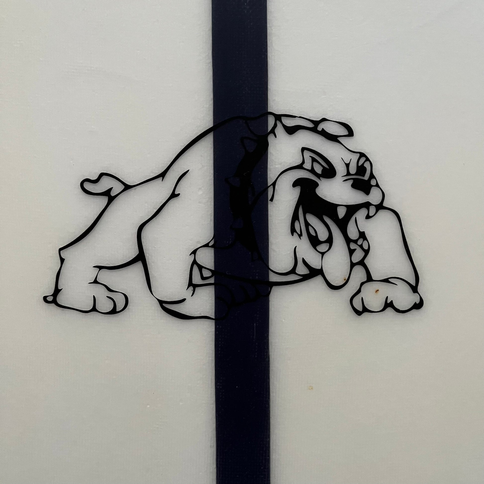 ECS Bulldog 5'10" secondhand surfboard model logo close-up