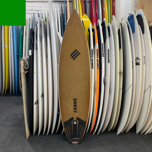 Emery high performance shortboard 6'2" secondhand surfboards top view