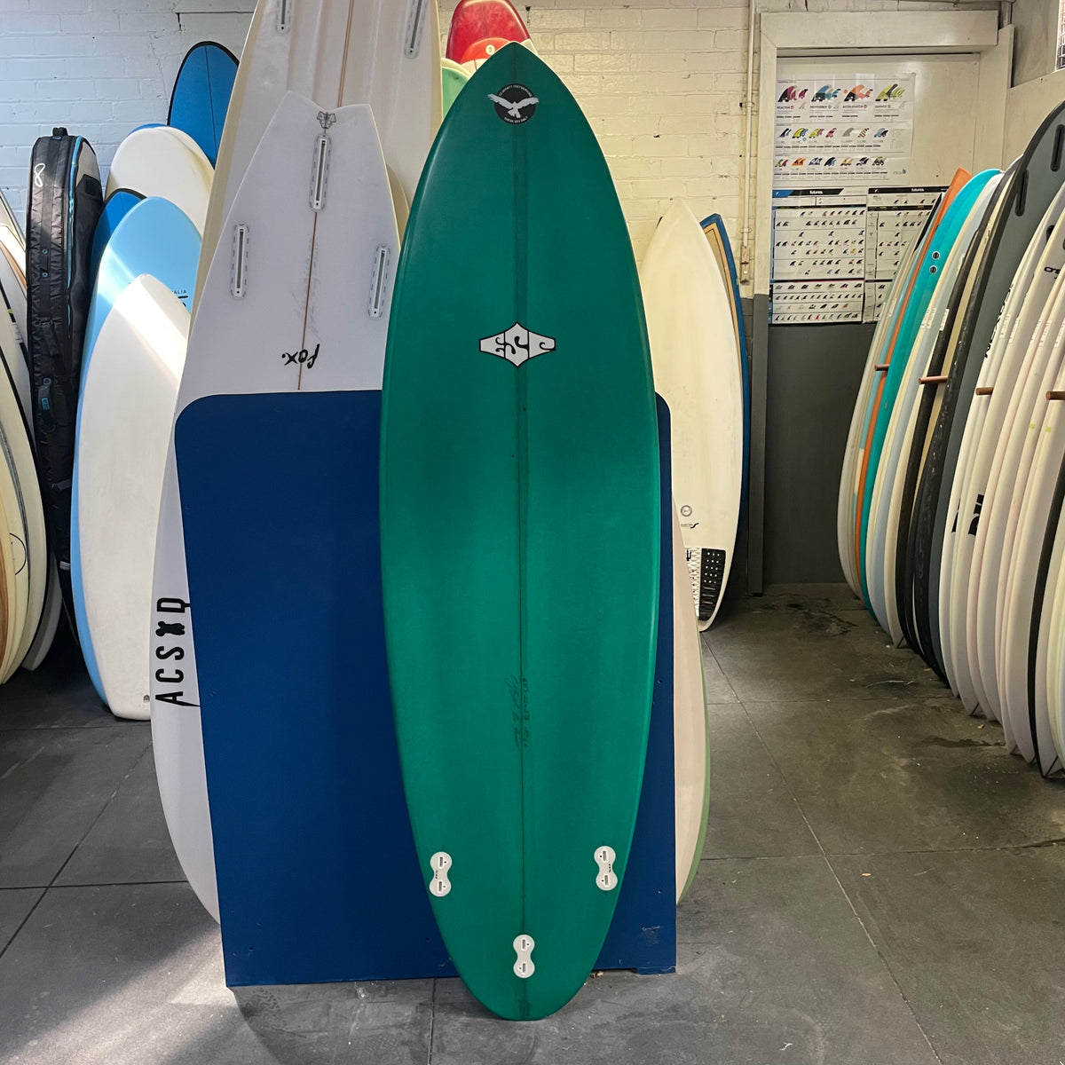 ESP Disco Biscuit 6'6" secondhand surfboards bottom view