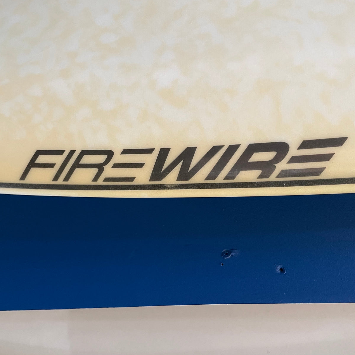 Firewire baked potato 5'7" secondhand surfboard brand name close-up
