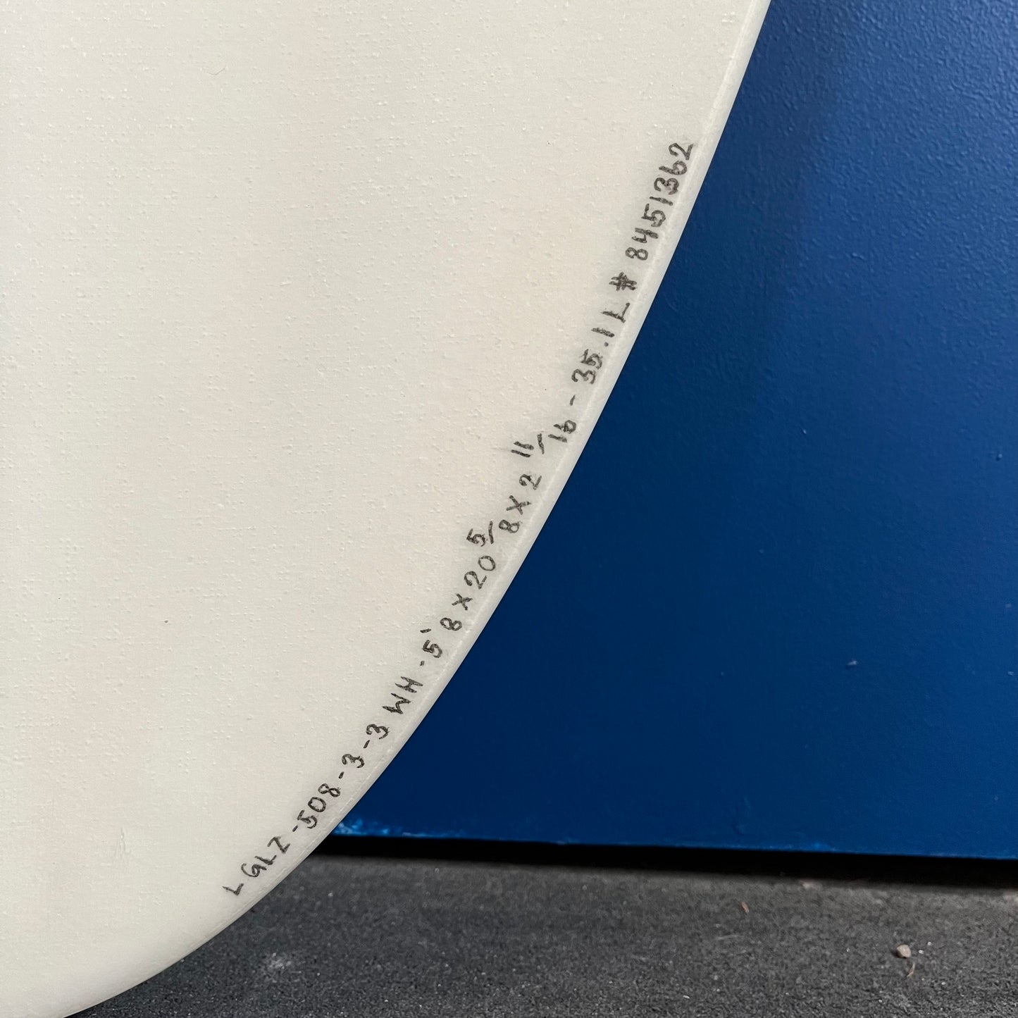 Firewire Glazer 5'8" secondhand surfboard dimensions close-up