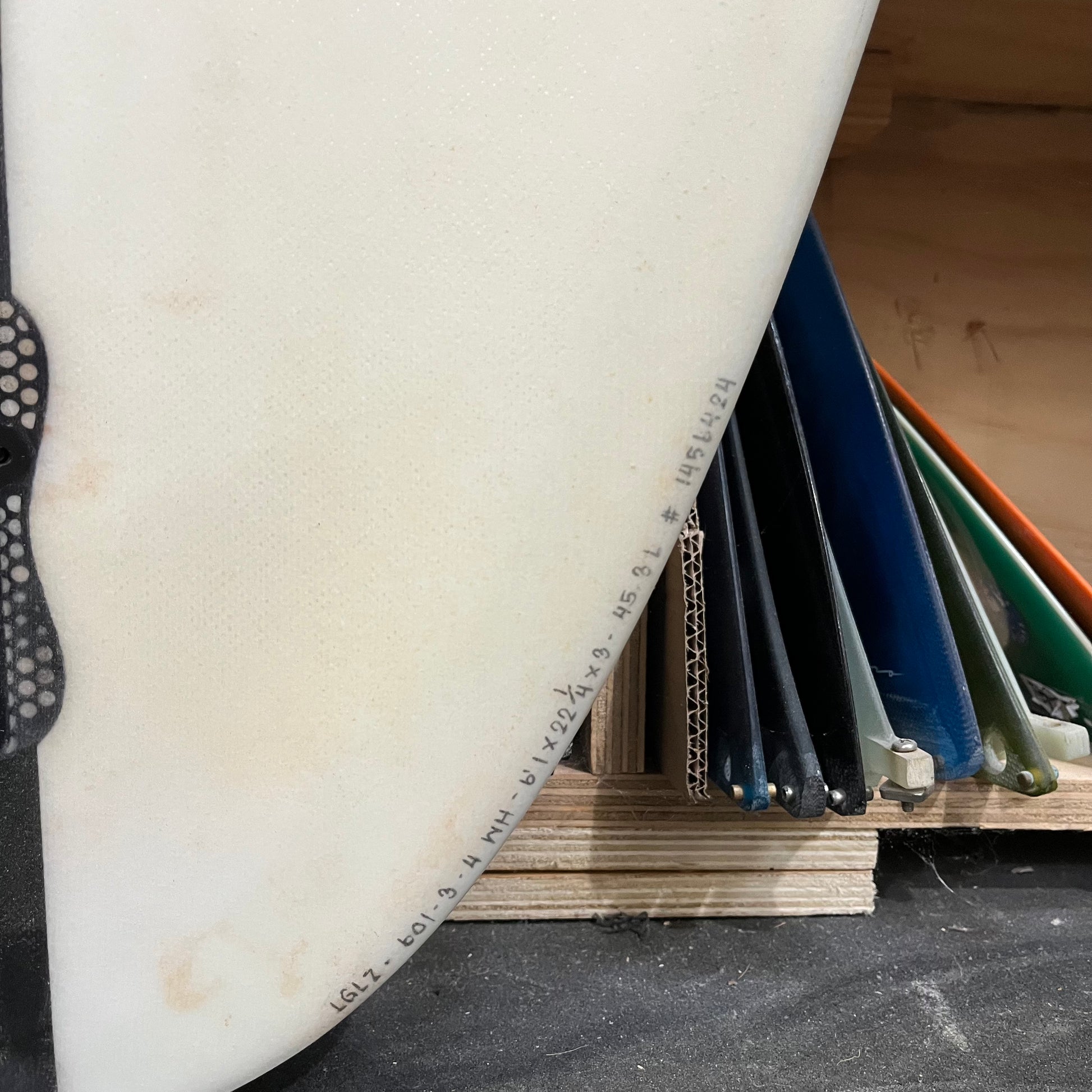 Firewire Glazer 6'1" secondhand surfboard dimensions close-up