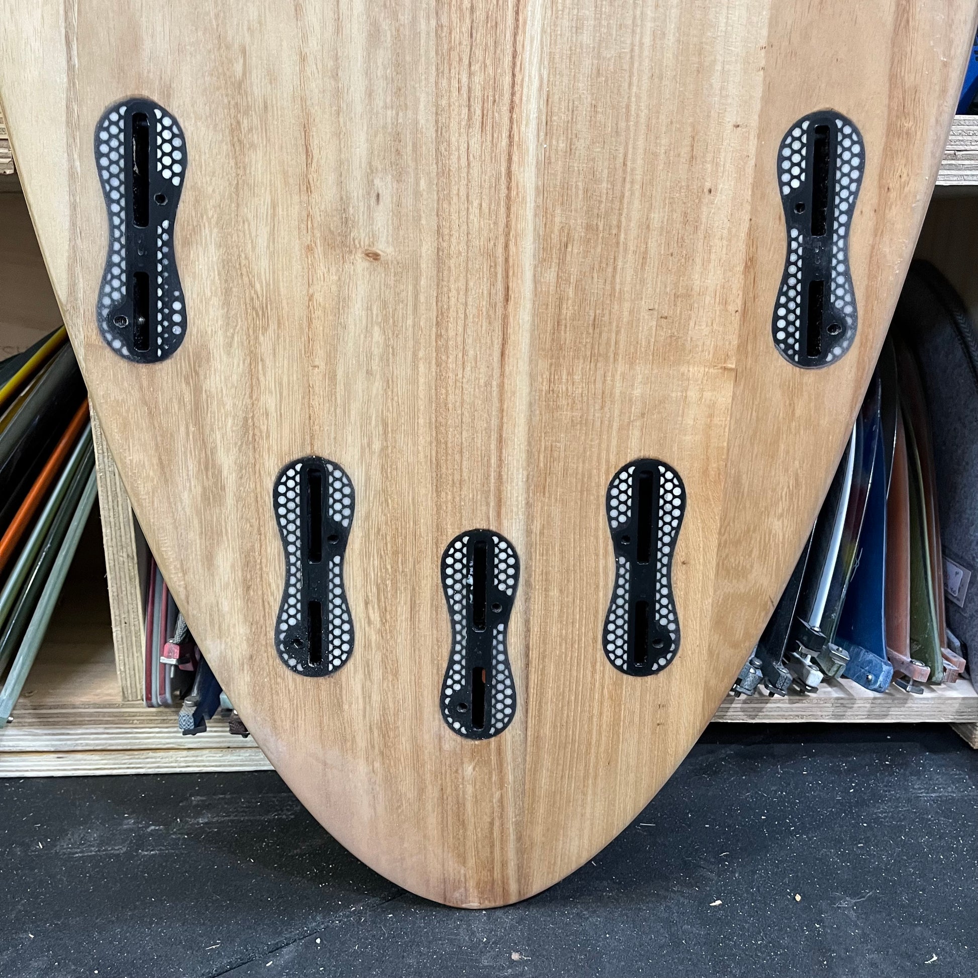 Firewire Greedy Beaver 5'10" secondhand surfboard fin box close-up