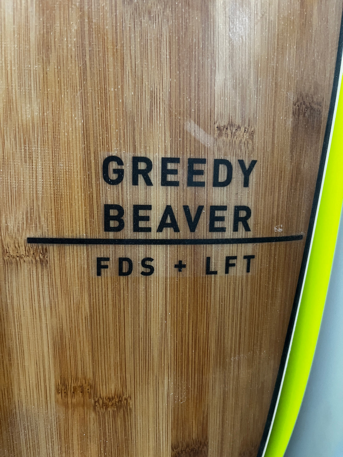 Firewire Greedy Beaver 6'6" secondhand surfboards model logo close-up