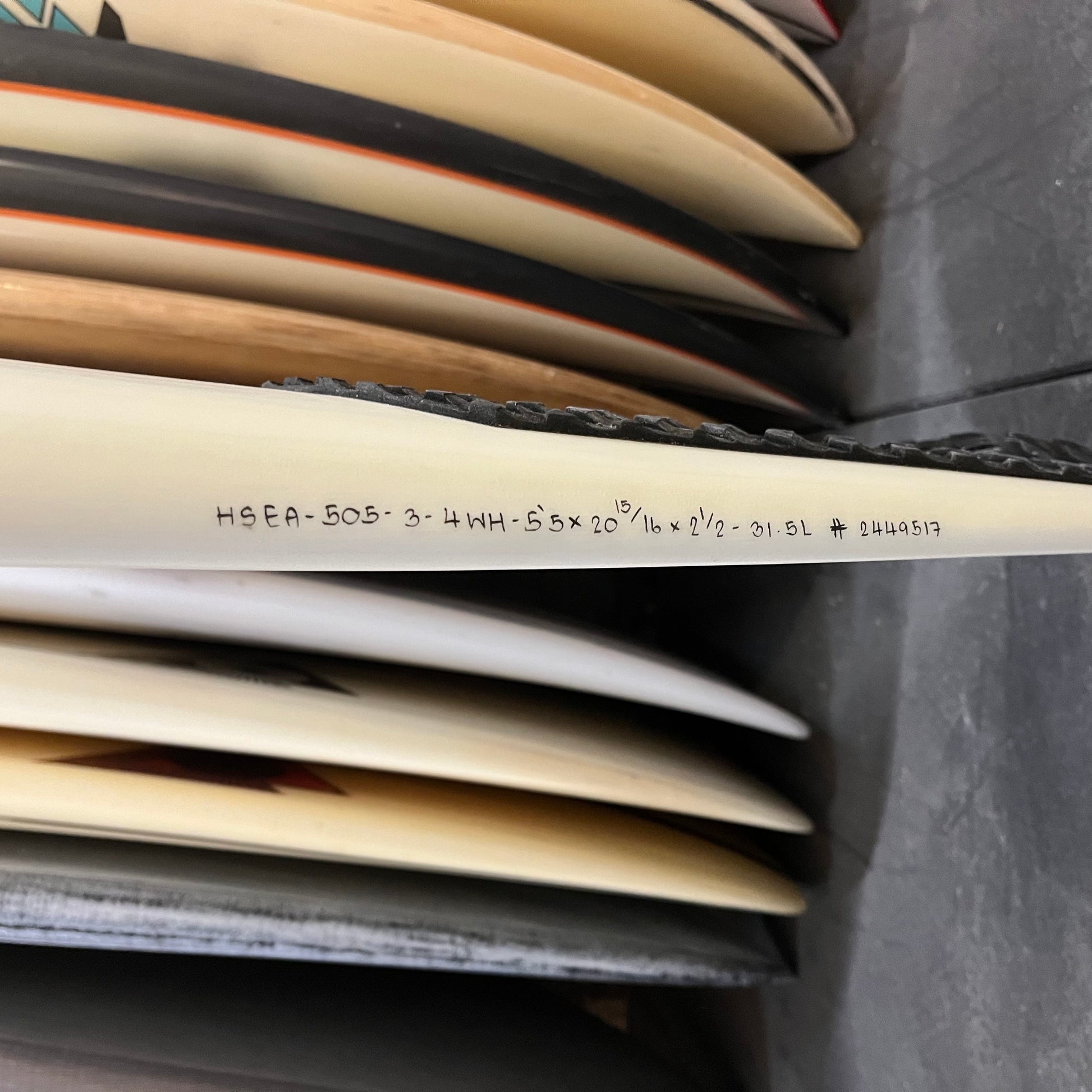 Firewire Seaside 5'5" secondhand surfboard dimensions close-up