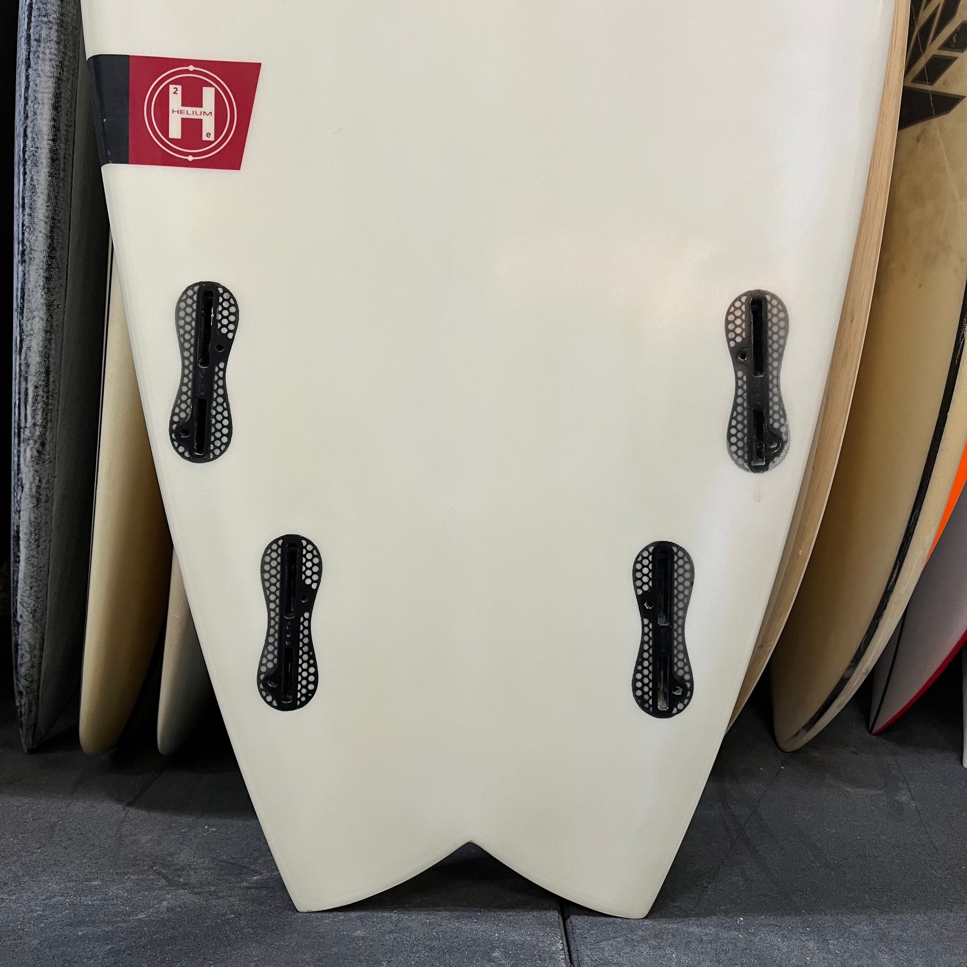 Firewire Seaside 5'5" secondhand surfboard fin box close-up