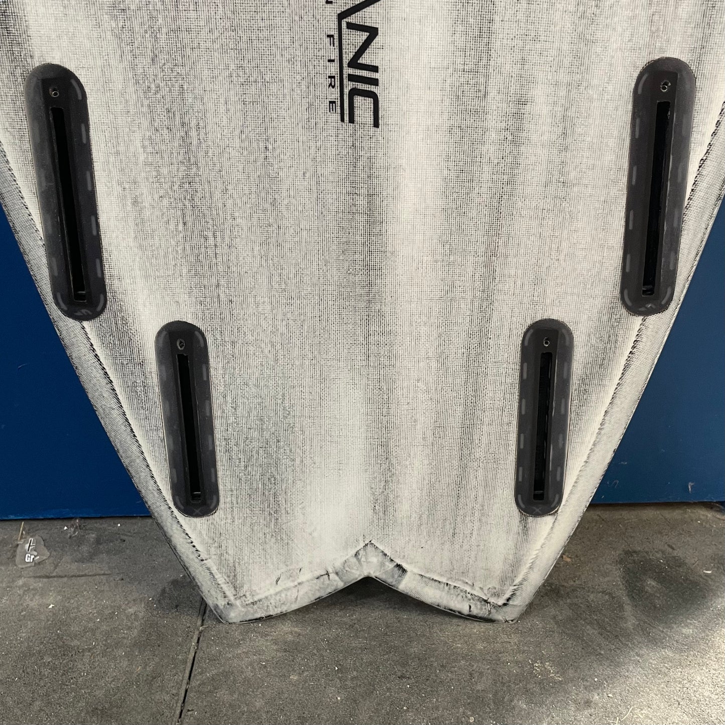 Firewire Seaside 5'6" secondhand surfboard fin box close-up