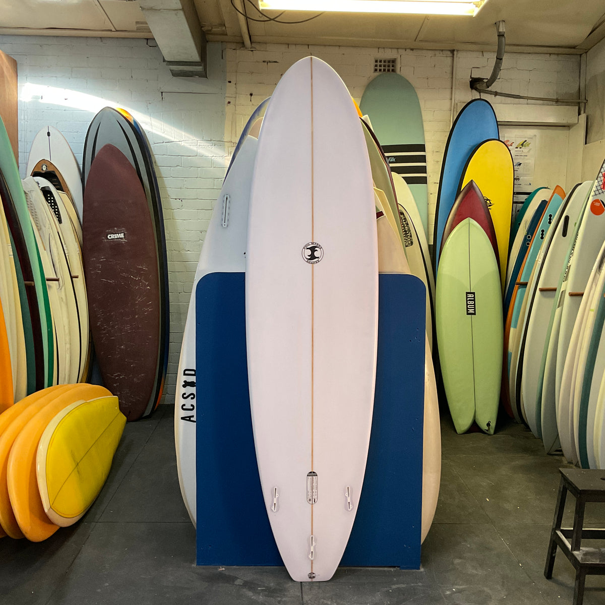 Free Flight Lotus Hybrid 7'4" secondhand surfboards bottom view