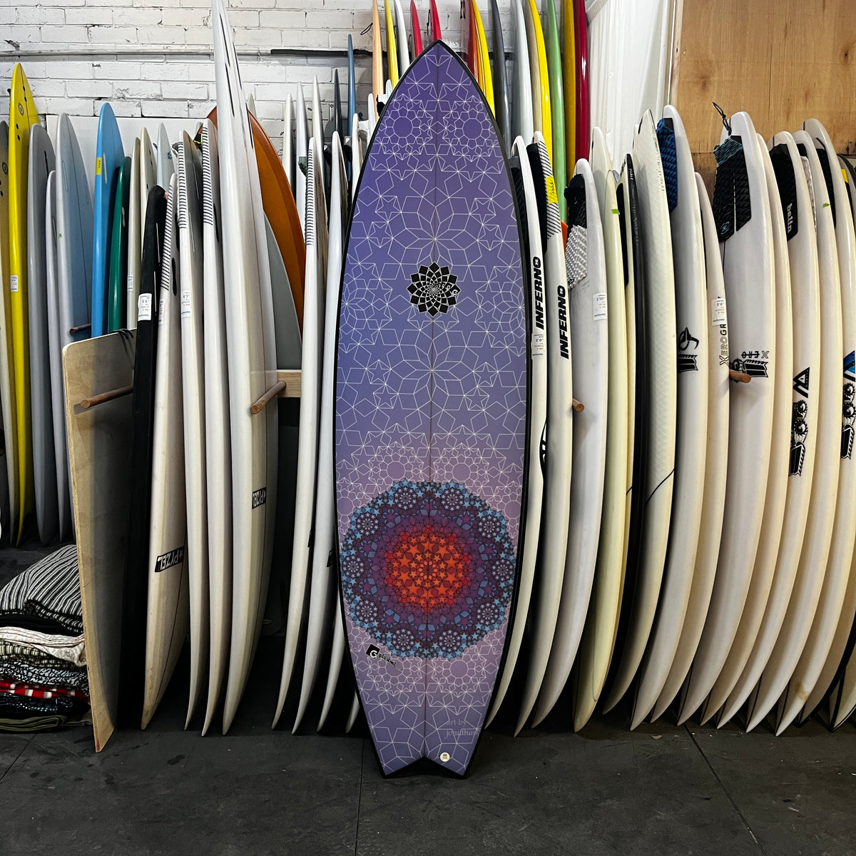 Gary Mcneill CV2 6'6" secondhand surfboards top view
