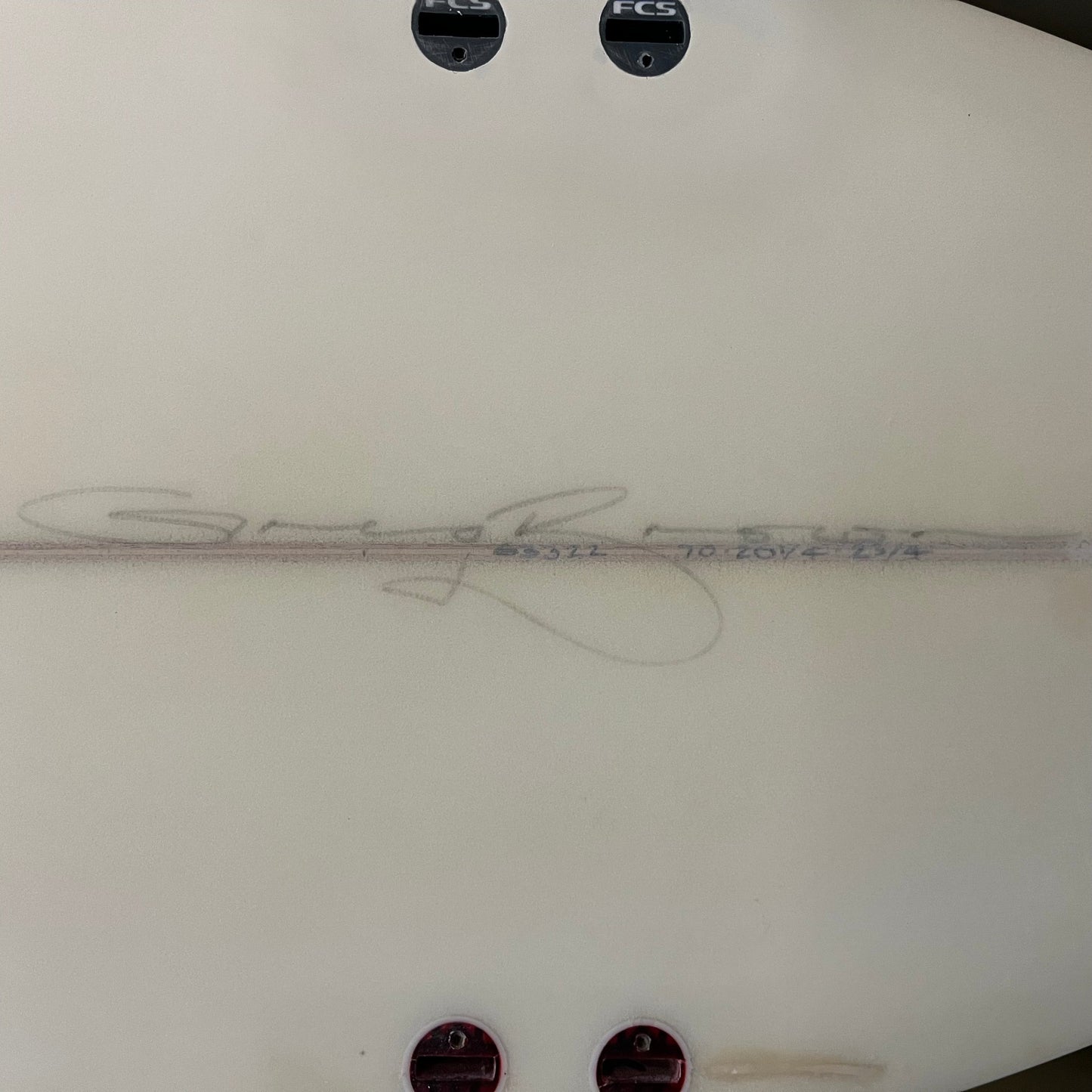 Gash/Greg Brown step-up thruster 7'0" secondhand surfboard dimensions close-up