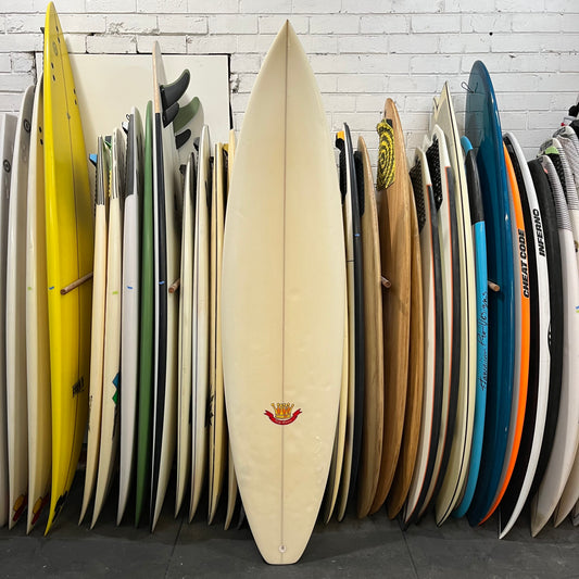 Gash/Greg Brown step-up thruster 7'0" secondhand surfboard top view