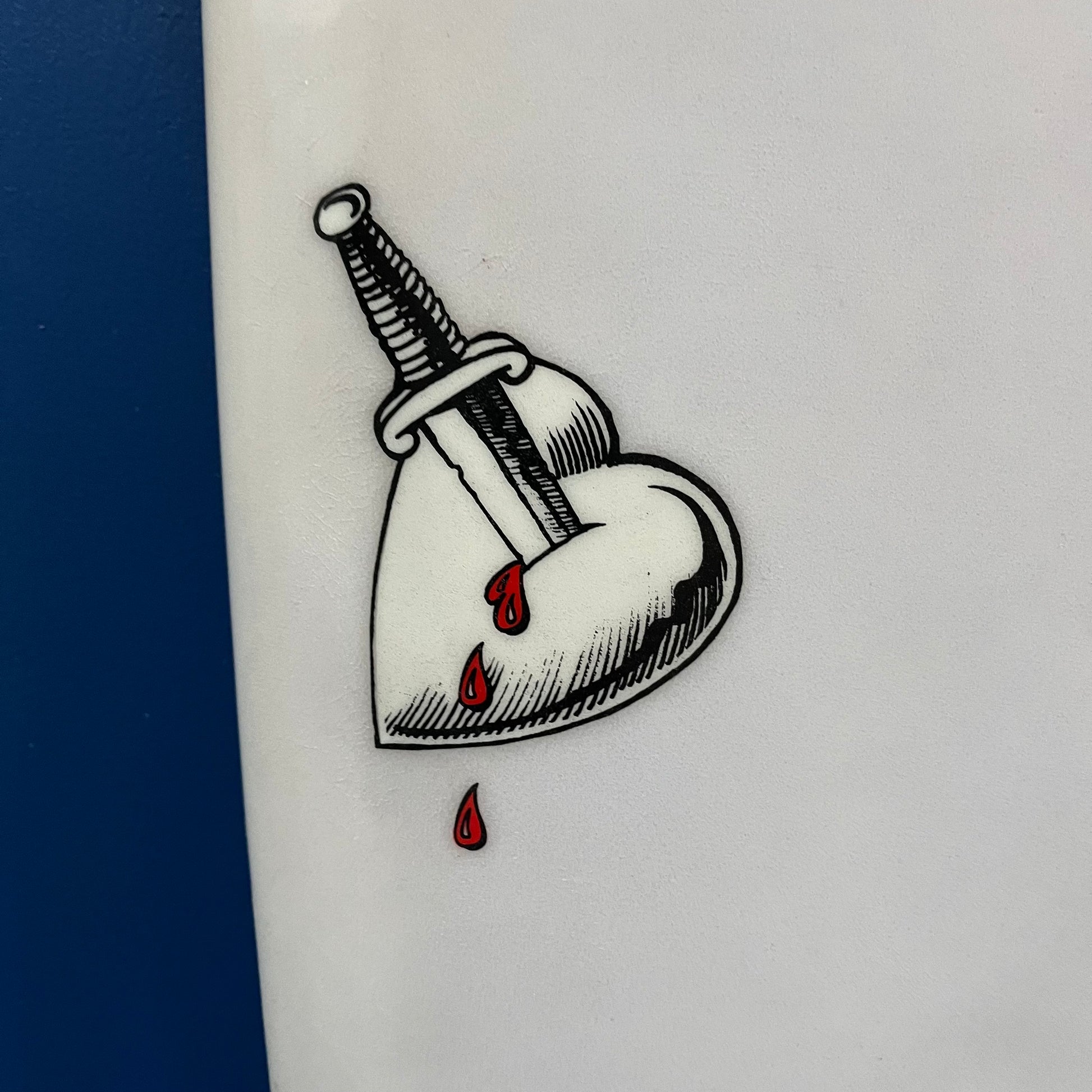 Gash/Greg Brown thrusters 6'2" secondhand surfboard brand logo close-up