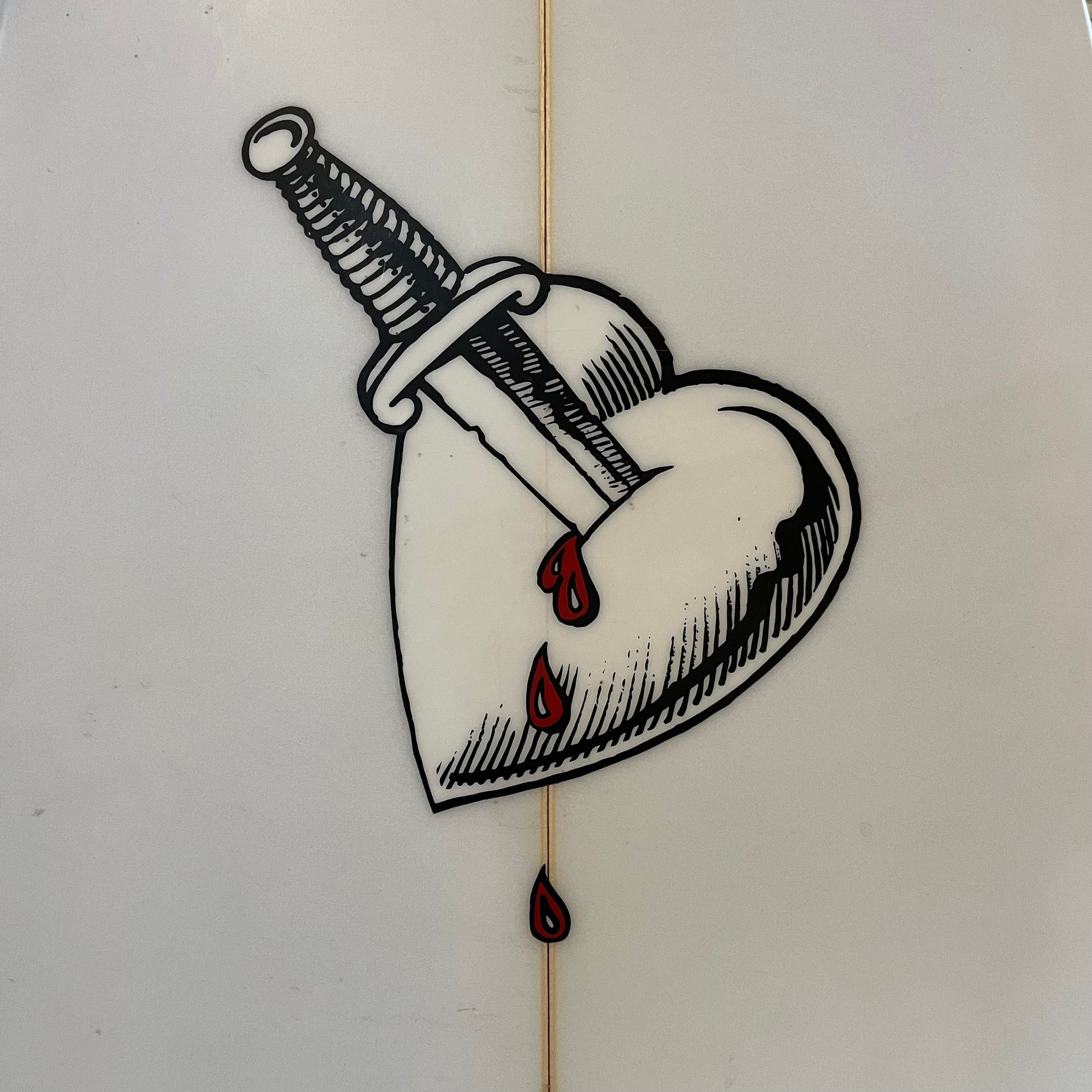 Greg brown/Gash custom WPF 6'5" secondhand surfboard brand logo close-up