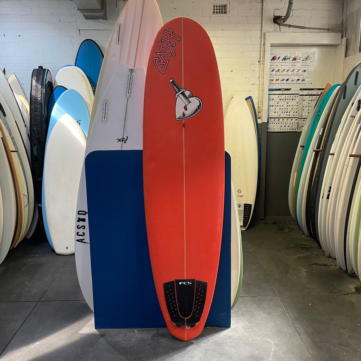 Gash Rough Diamond mini mal 7'0" secondhand surfboard top view