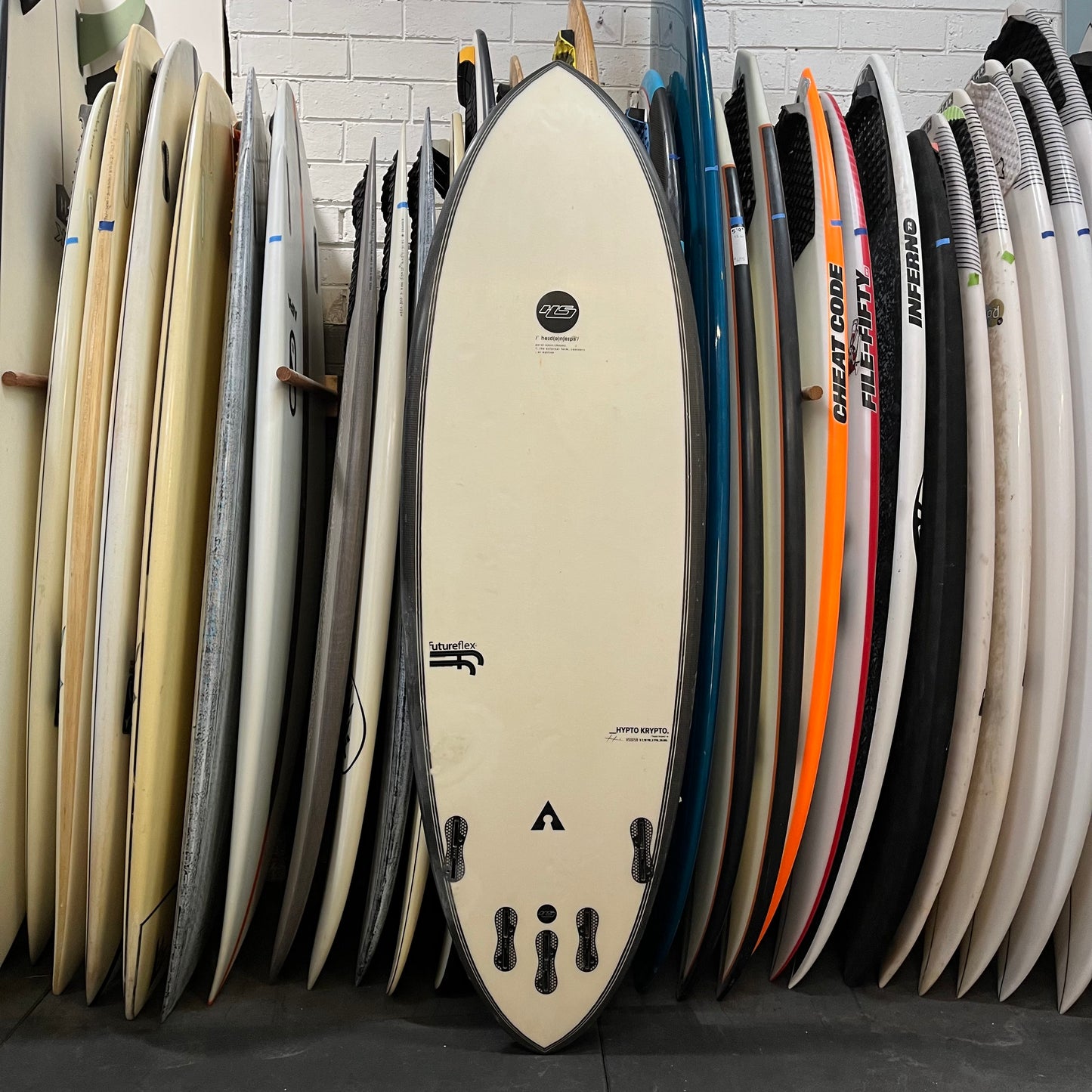 Hayden Shapes Hypto Krypto 5'7" secondhand surfboard bottom view