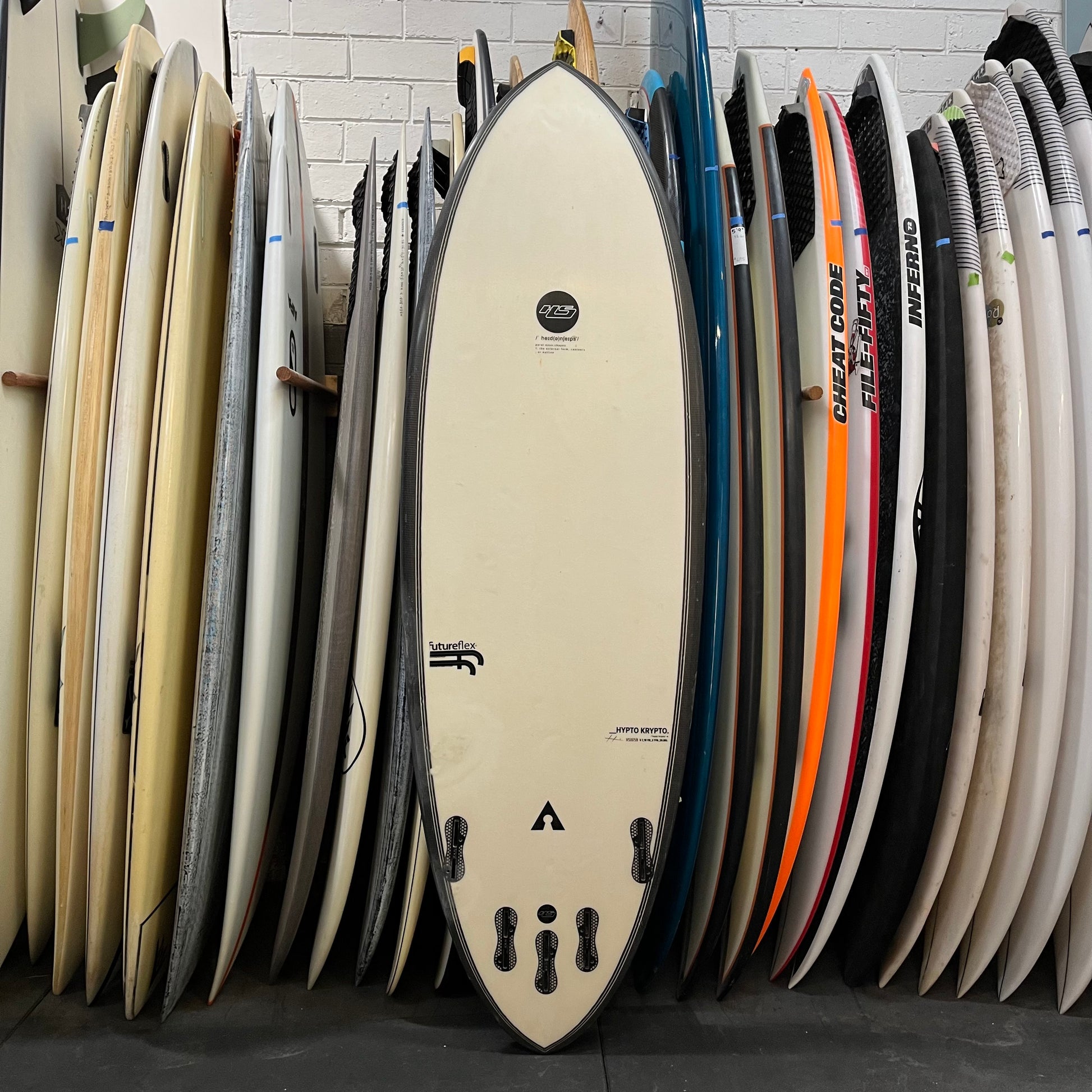 Hayden Shapes Hypto Krypto 5'7" secondhand surfboard bottom view