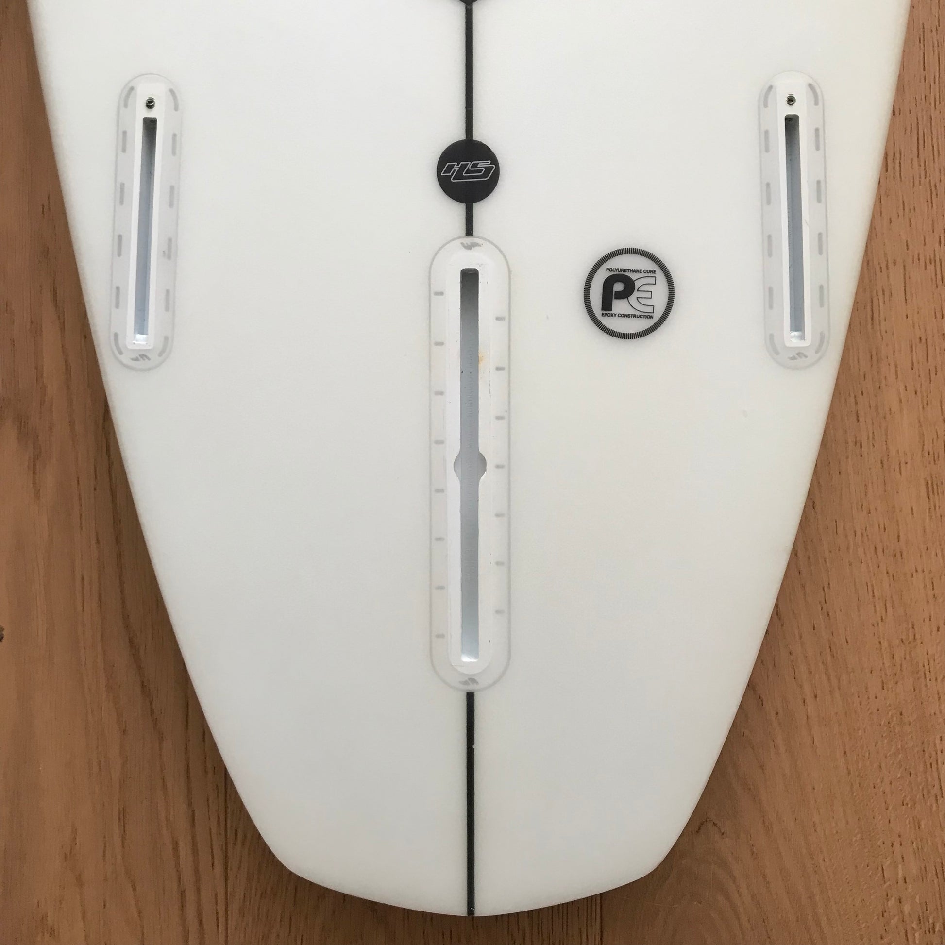 Hayden Shapes Plunder 5'10" secondhand surfboard fin box close-up