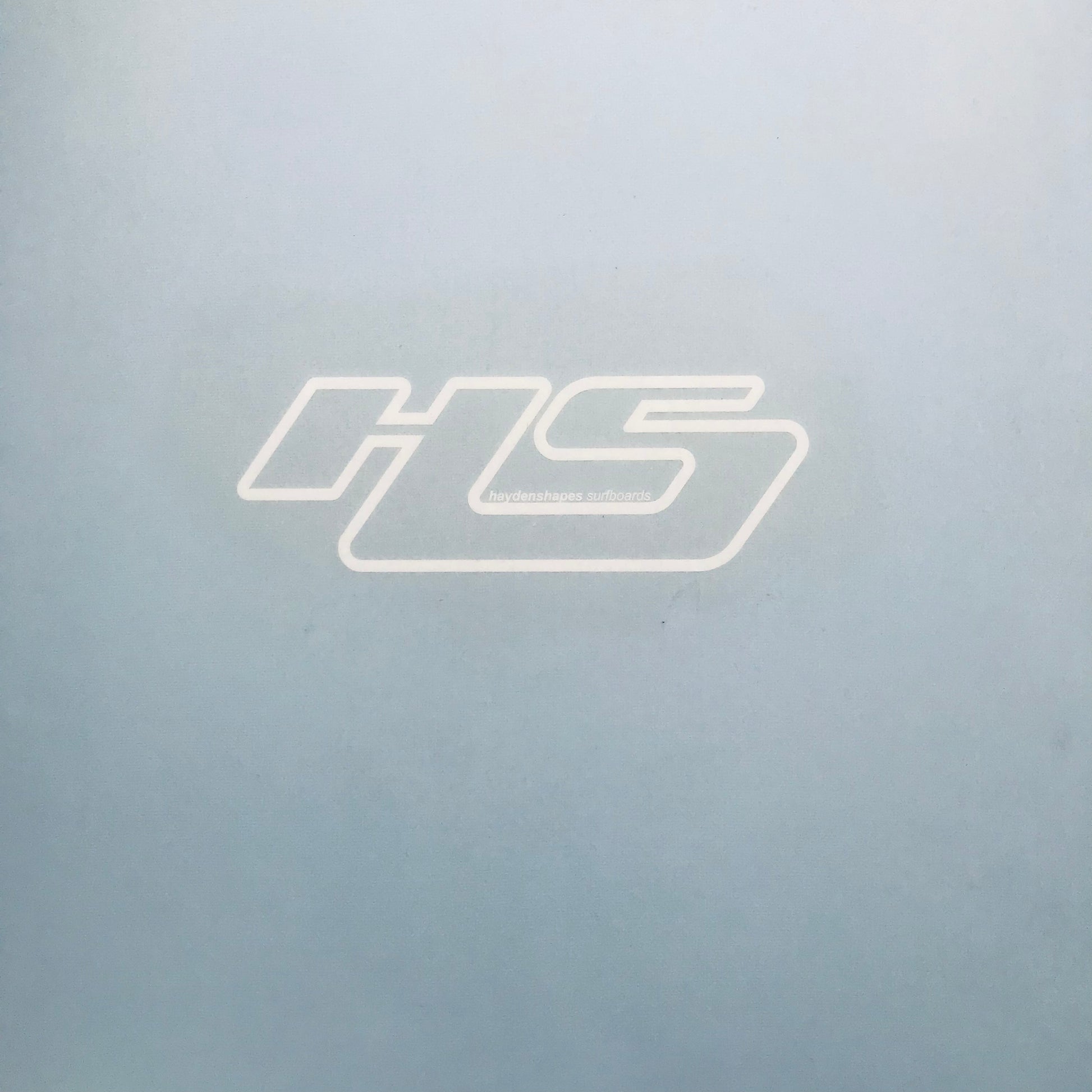 Hayden Shapes Plunder 6'1" secondhand surfboard brand logo close-up