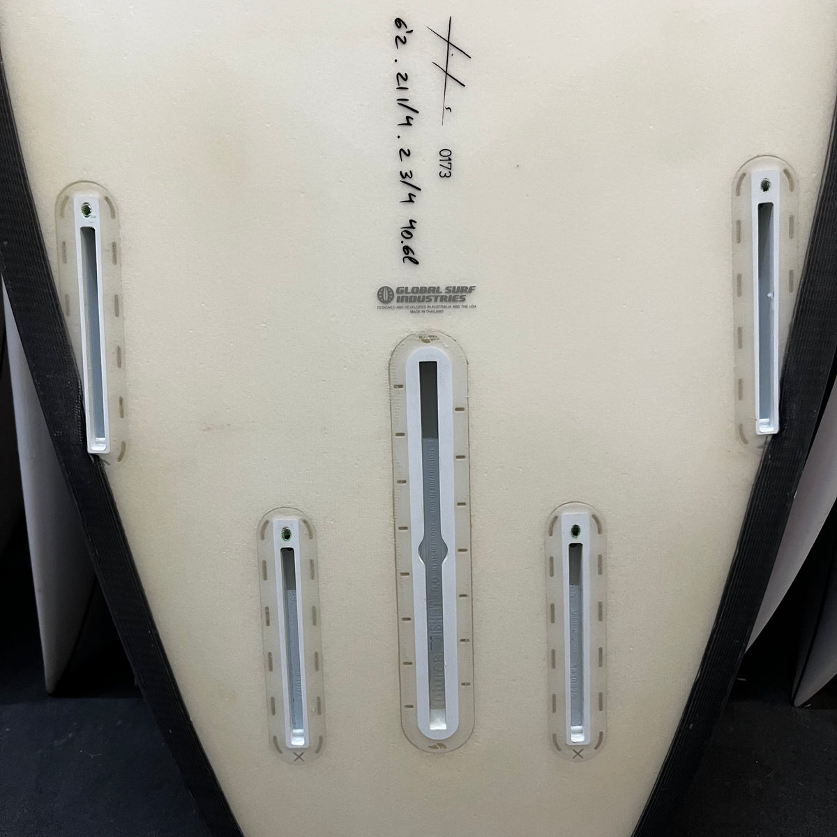 Hayden Shapes Plunder 6'2" secondhand surfboards fin box close-up