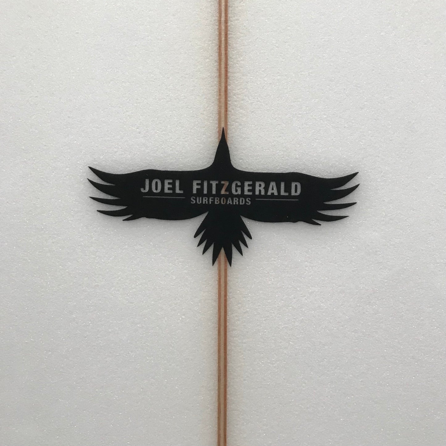 Joel Fitzgerald Surfboards Sea Gypsy 6'2" secondhand surfboard brand logo close-up