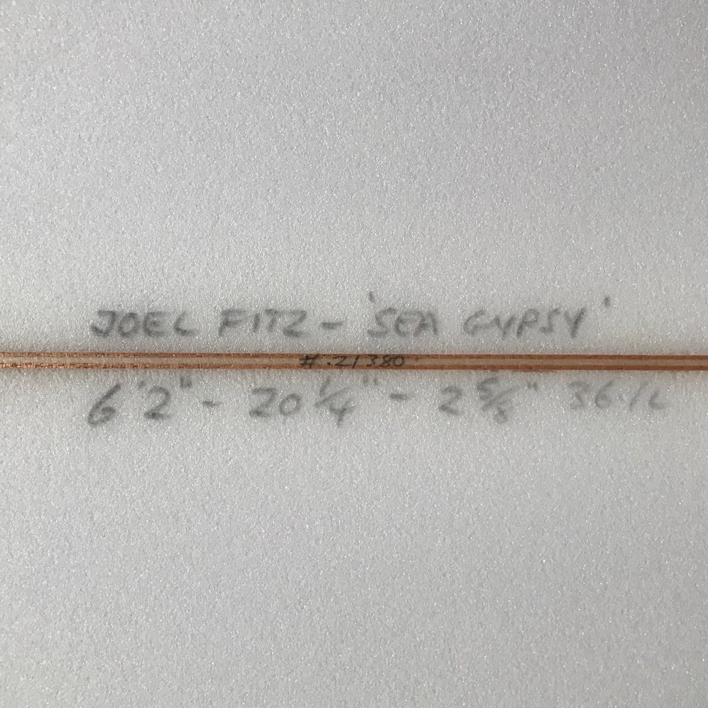 Joel Fitzgerald Surfboards Sea Gypsy 6'2" secondhand surfboard dimensions close-up