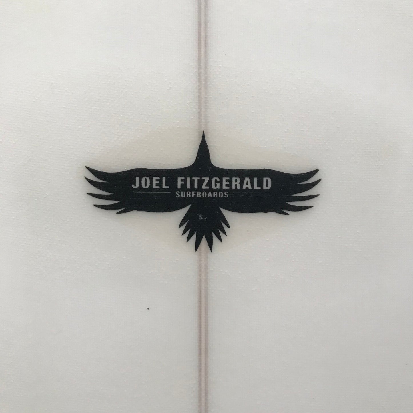 Joel Fitzgerald Surfboards Sea Gypsy 6'0" secondhand surfboard brand logo close-up