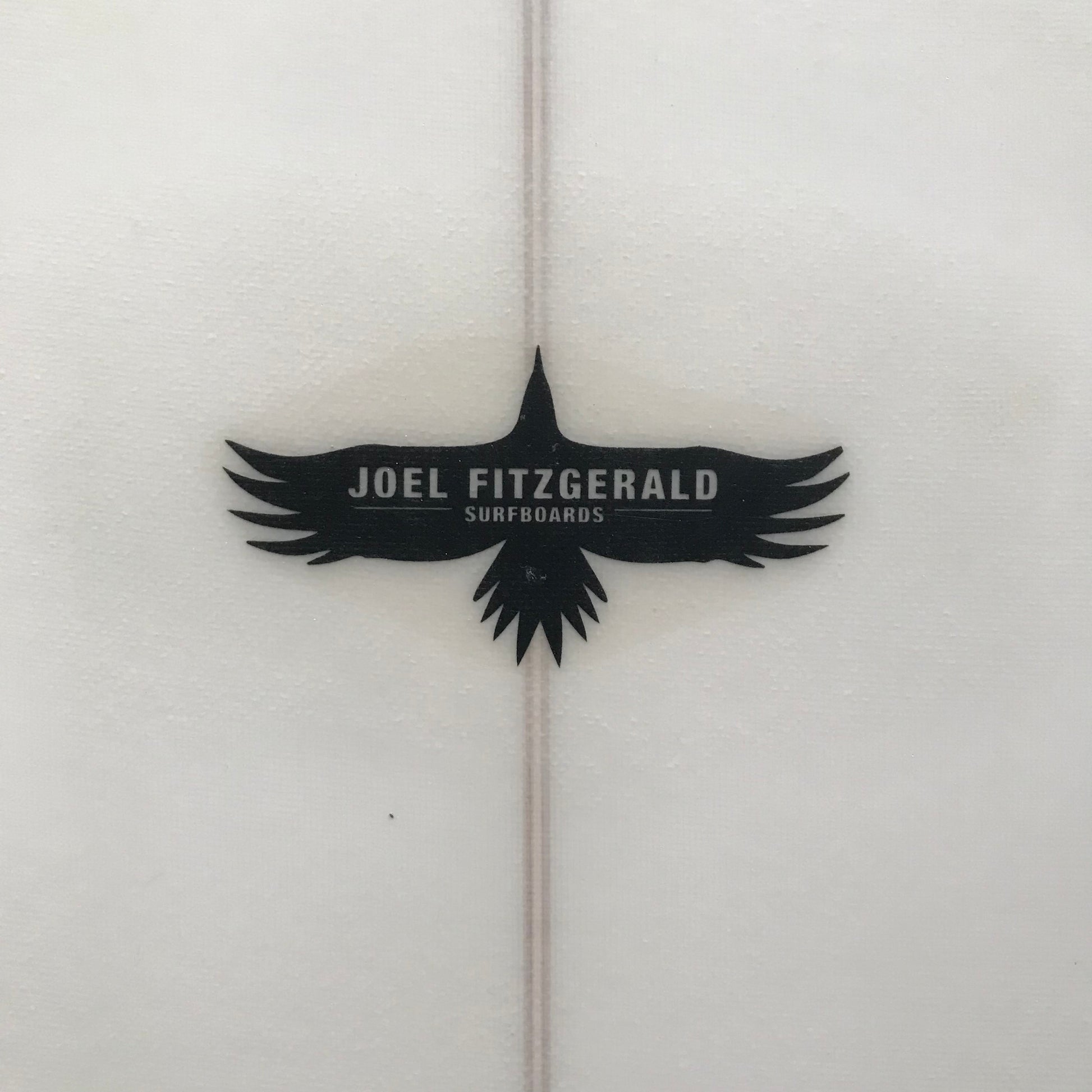 Joel Fitzgerald Surfboards Sea Gypsy 6'0" secondhand surfboard brand logo close-up