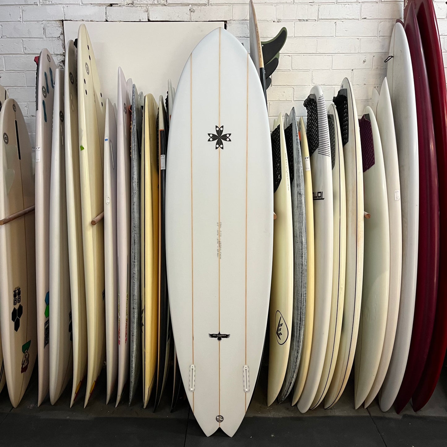 Joel Fitzgerald Surfboards Cosmic Twin 6'8" secondhand surfboard bottom view