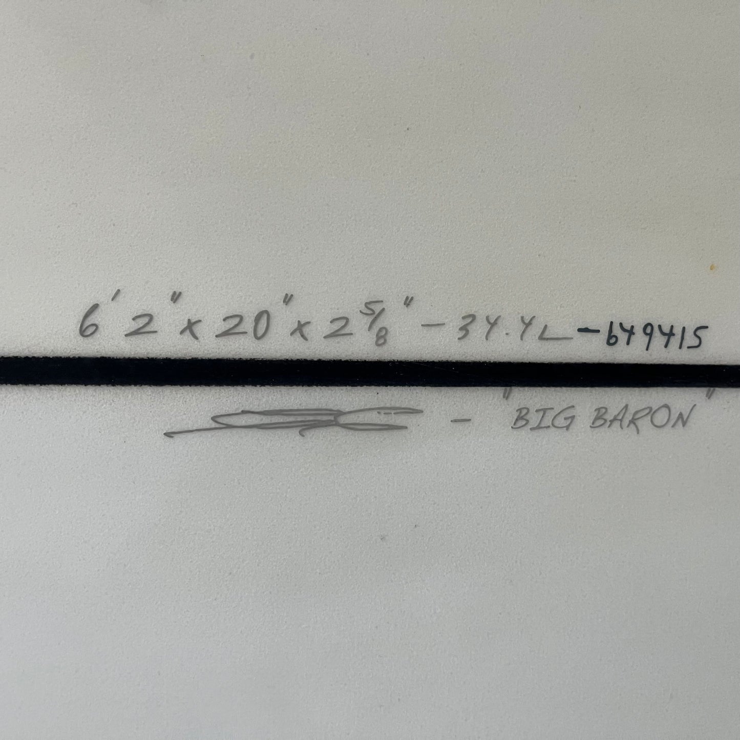 JS Industries Big Baron 6'2" secondhand surfboard dimensions close-up