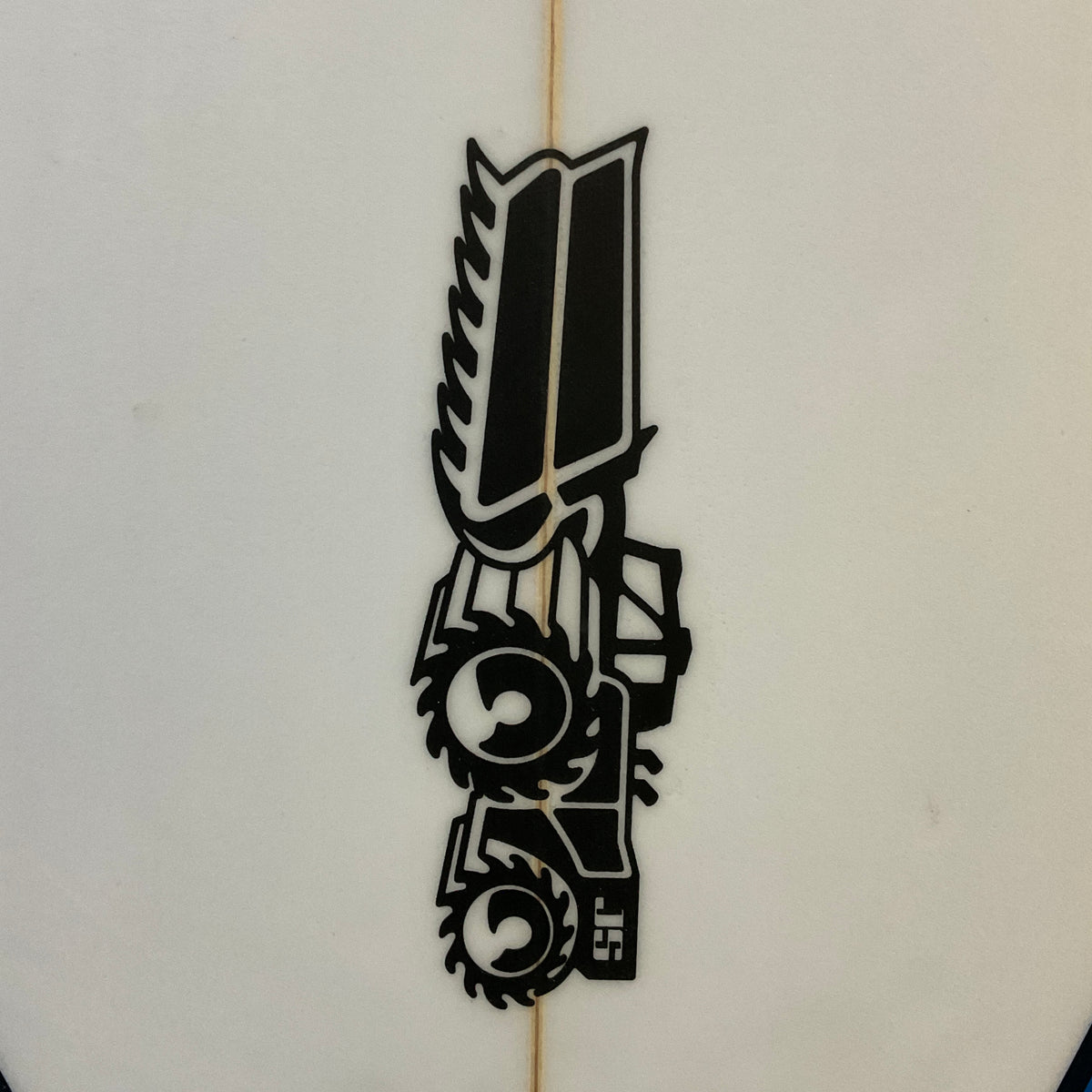 JS Monsta 6’1” secondhand surfboards brand logo close-up