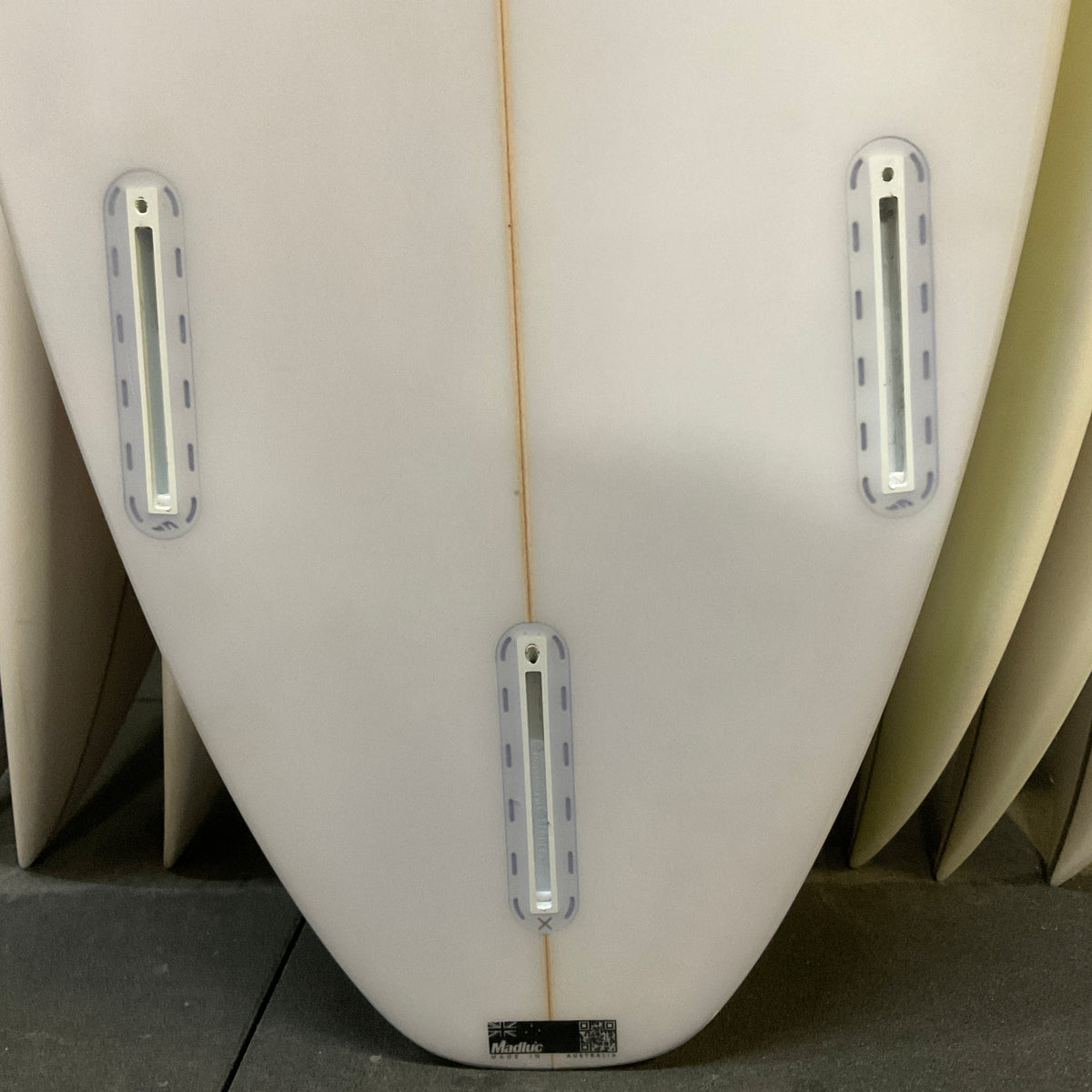 JS Monsta 6’1” secondhand surfboards fin box close-up