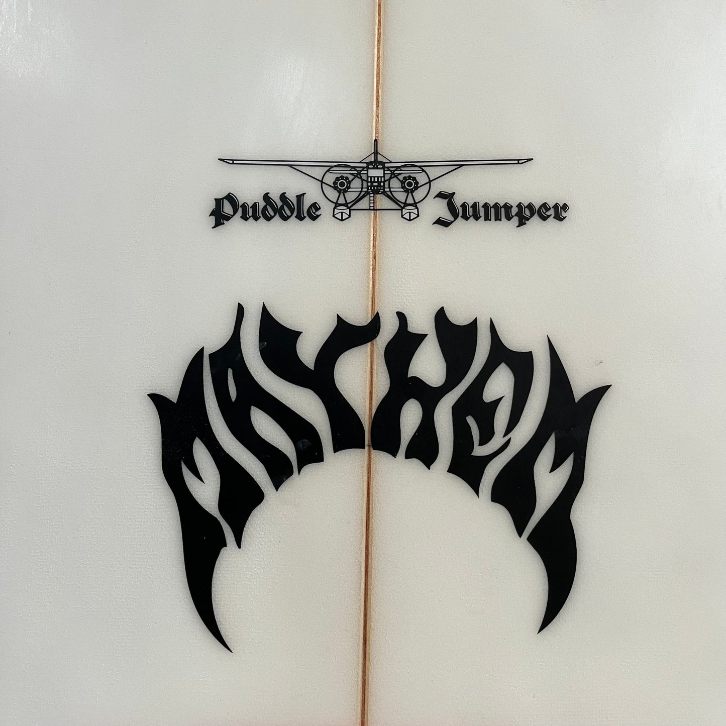 Lost Mayhem Puddle Jumper 5'10" secondhand surfboard brand logo close-up