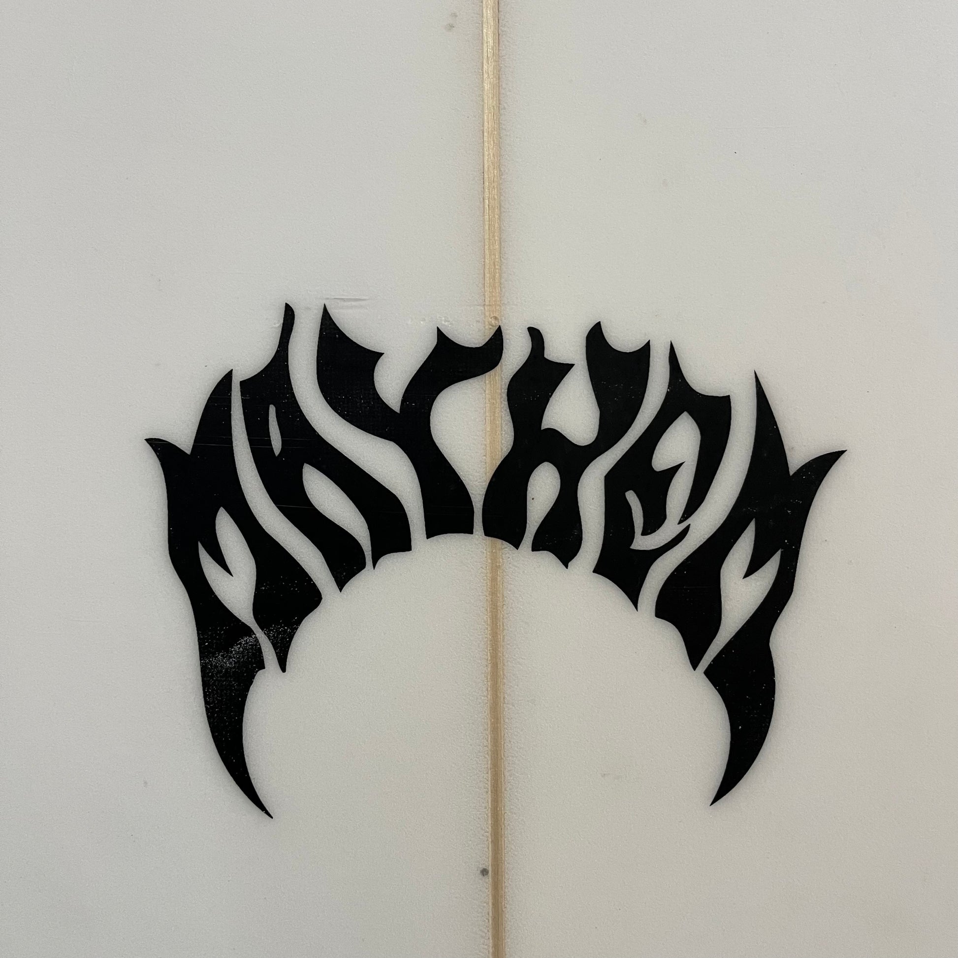 Lost Mayhem Puddle Jumper HP 6'2" secondhand surfboard brand logo close-up