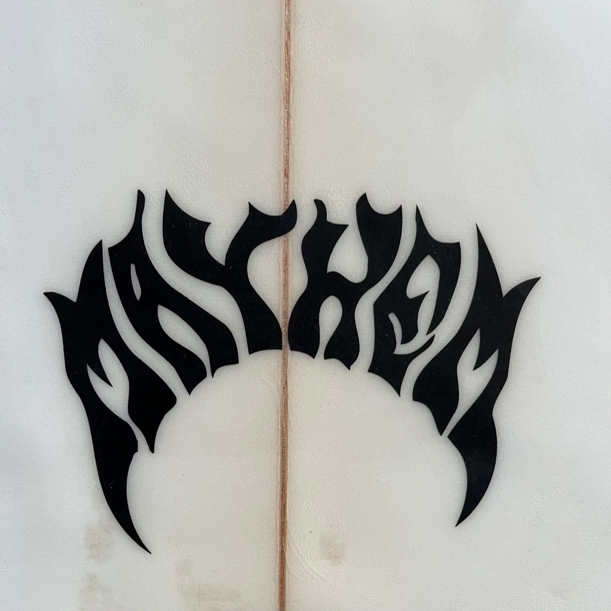 Lost Mayhem Puddle Jumper RP 5'11" secondhand surfboard brand logo close-up