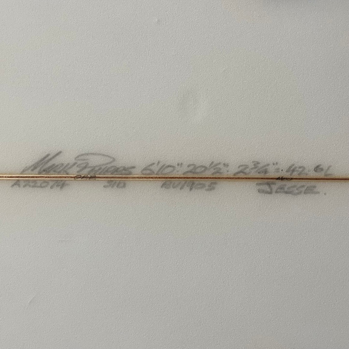 Mark Phipps Shapes One Bad Egg 6'10" secondhand surfboard dimensions close-up