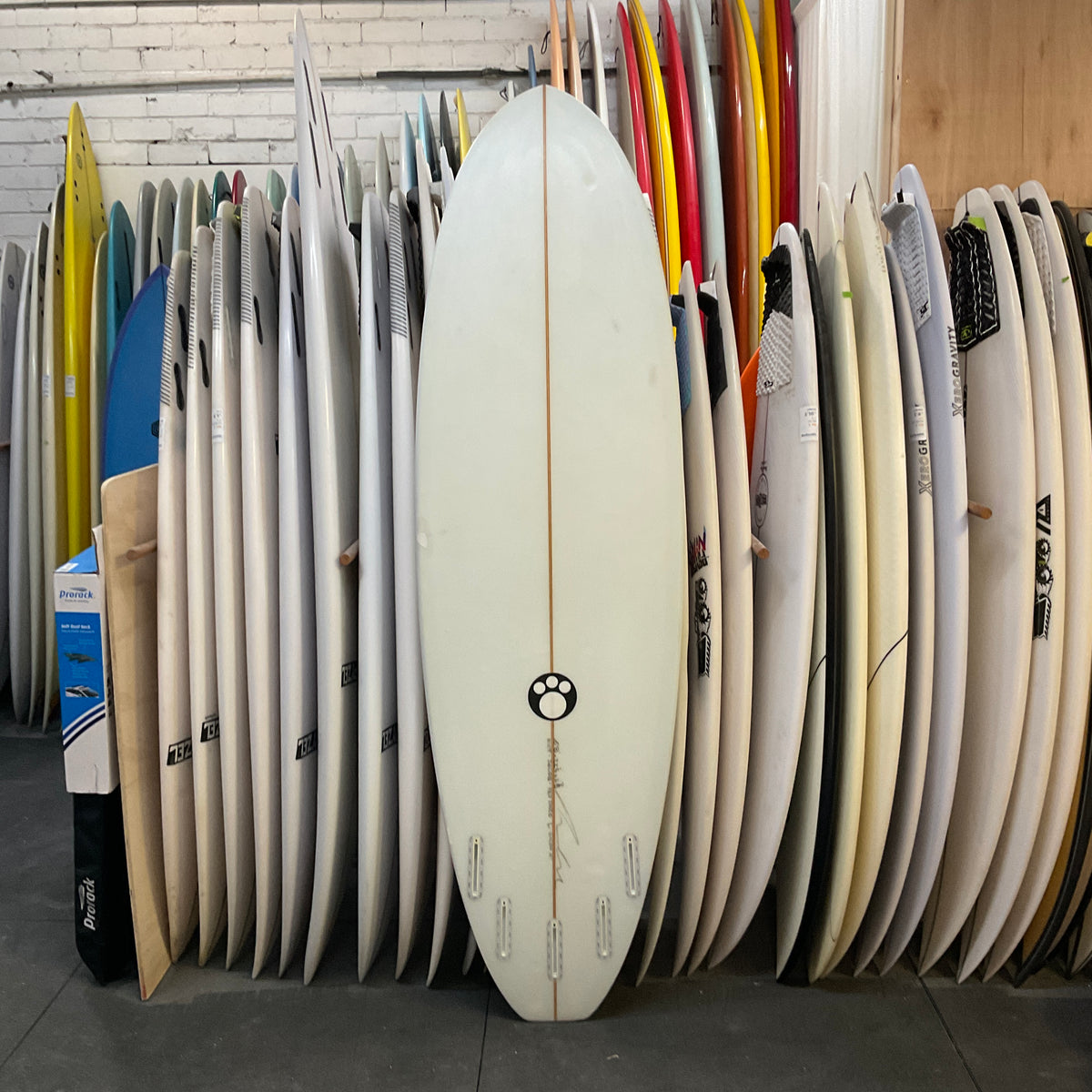 Maurice Cole Red Dingo 6'8" secondhand surfboards bottom view