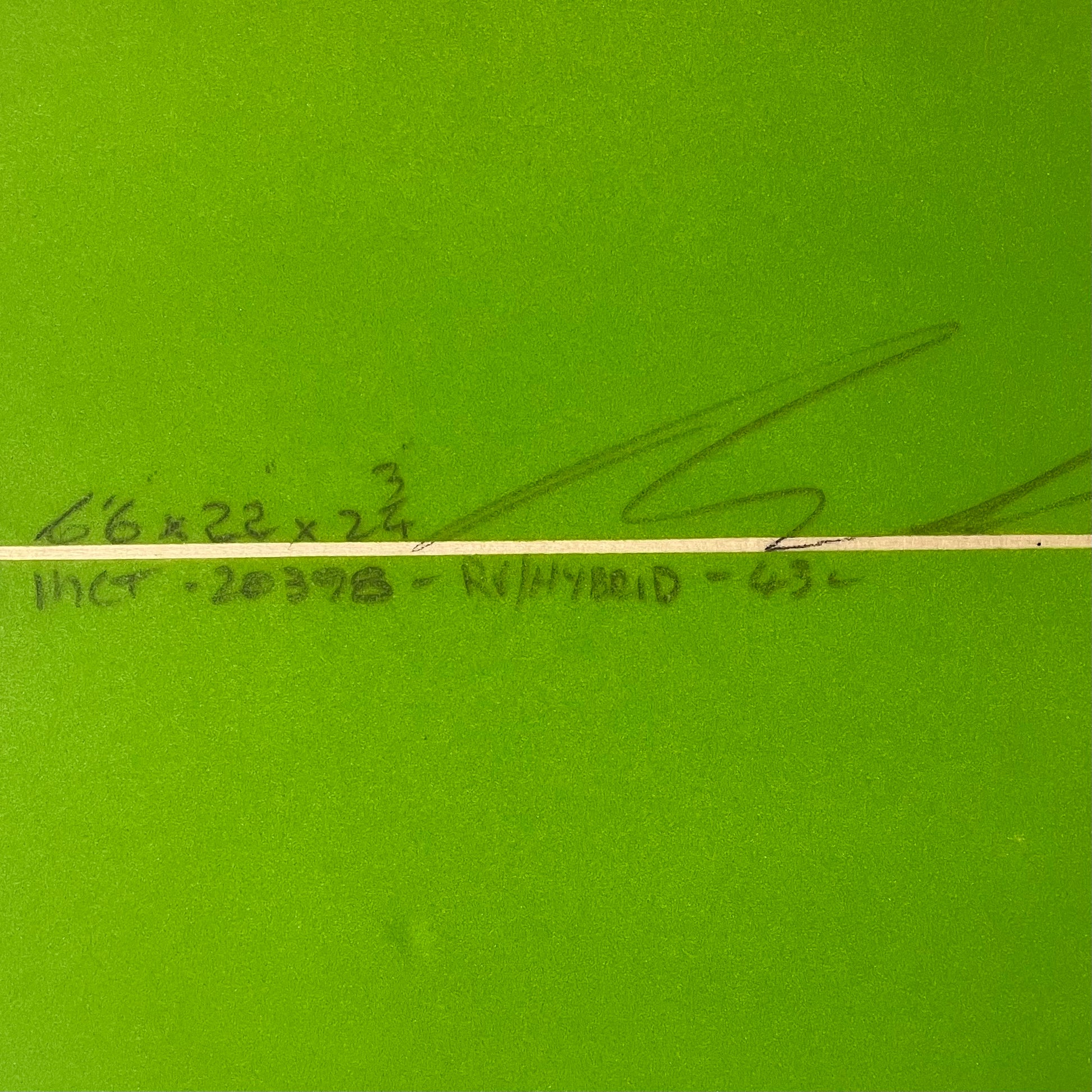 Maurice Cole RV Hybrid 6'6" handmade surfboard dimensions close-up