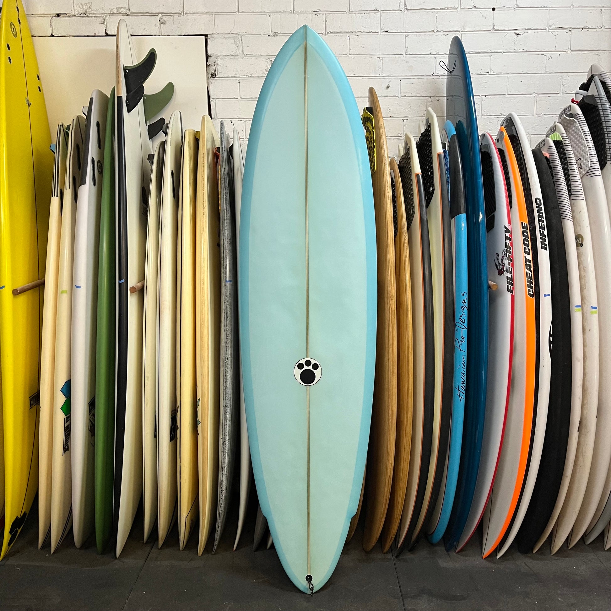 Maurice Cole RV Twin Pin 6'9" secondhand surfboard top view