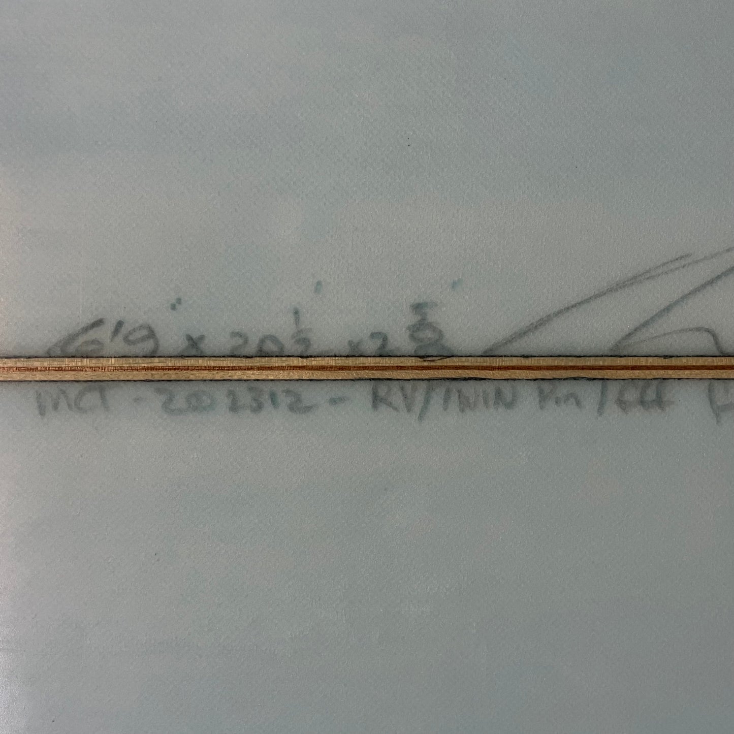 Maurice Cole RV Twin Pin 6'9" secondhand surfboard dimensions close-up