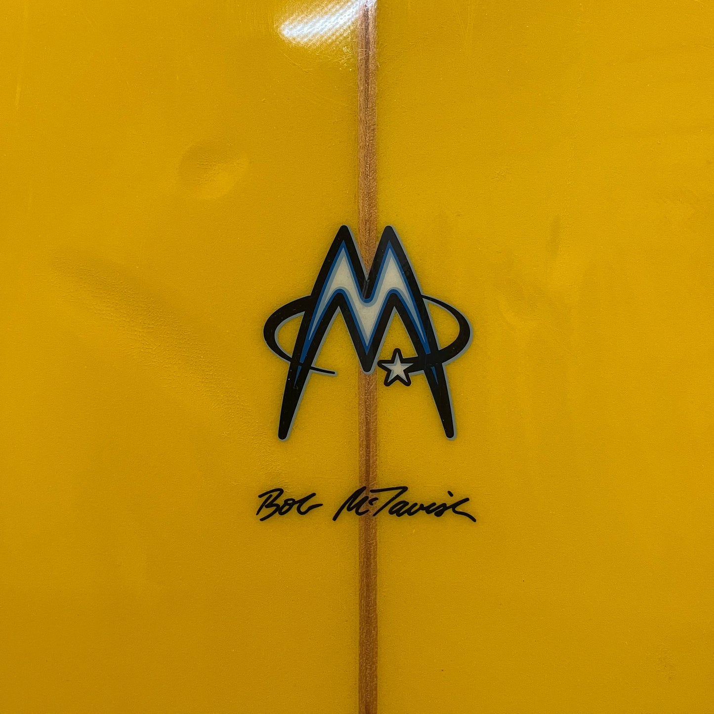 McTavish The Original 9'4" secondhand surfboard brand logo close-up