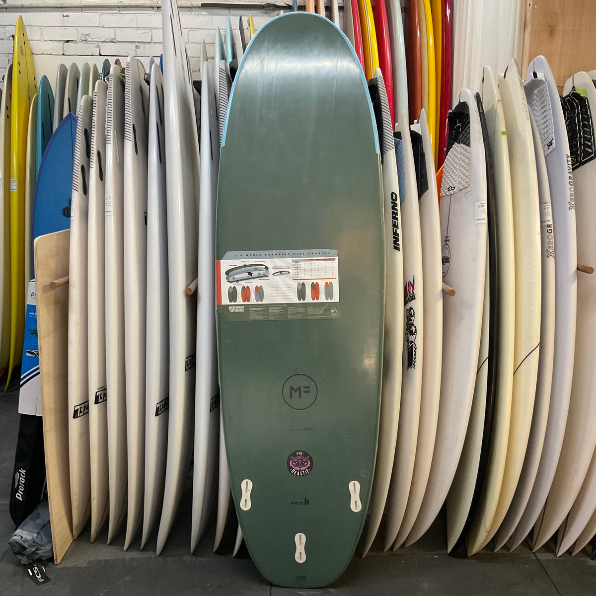MF The Beastie 2.0 Super EVA 6'6" secondhand surfboards bottom view