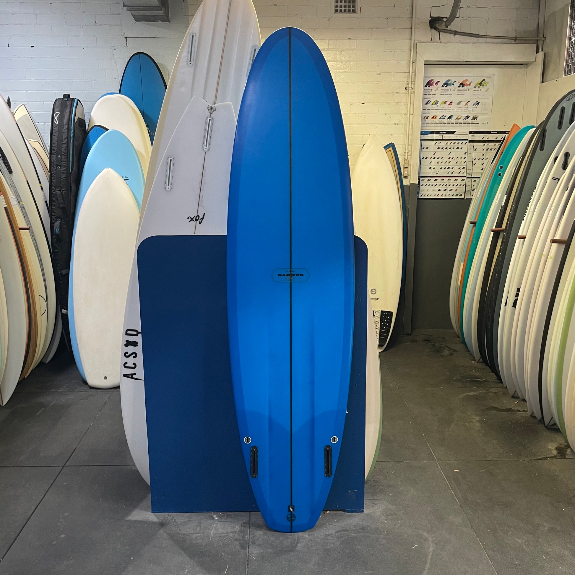 Michael Saggus Shapes Hellcat Twinzer 7'2" bottom view