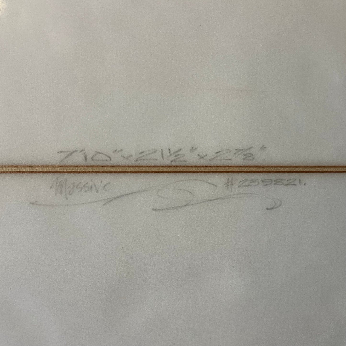 Morning of the Earth Massive 7'10" secondhand surfboard dimensions close-up