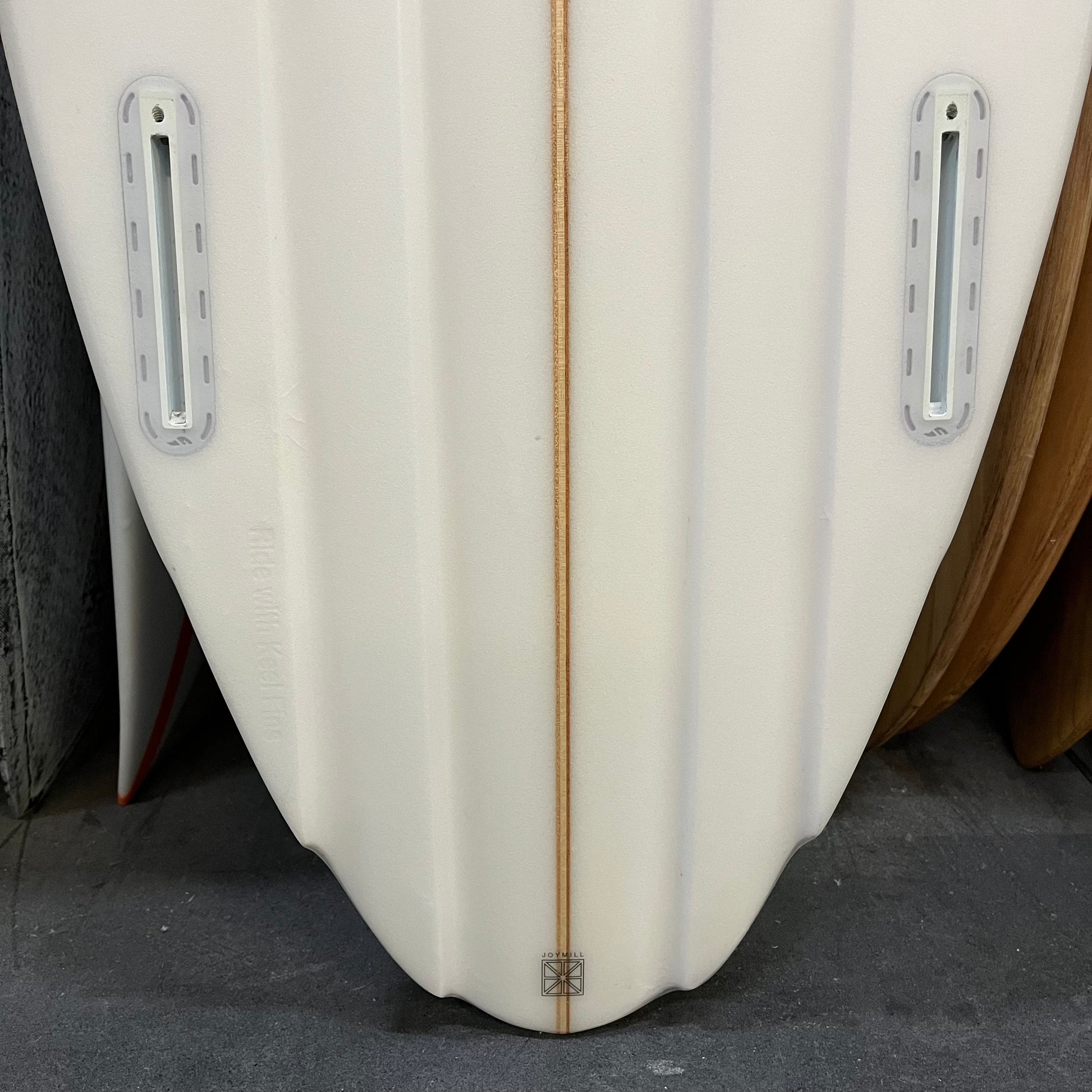 Morning of the Earth Massive 7'10" secondhand surfboard fin box close-up