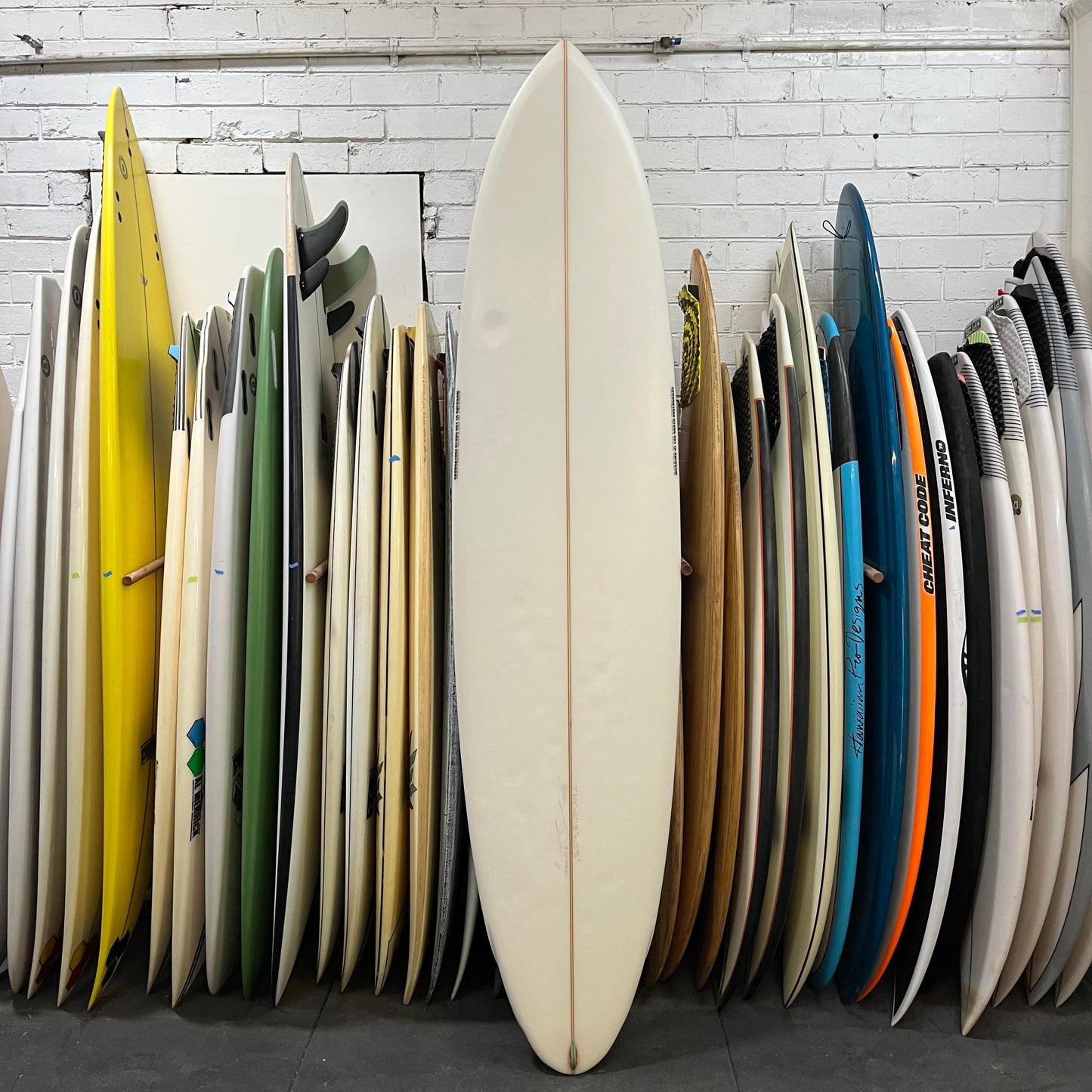 Morning of the Earth Massive 7'10" secondhand surfboard top view