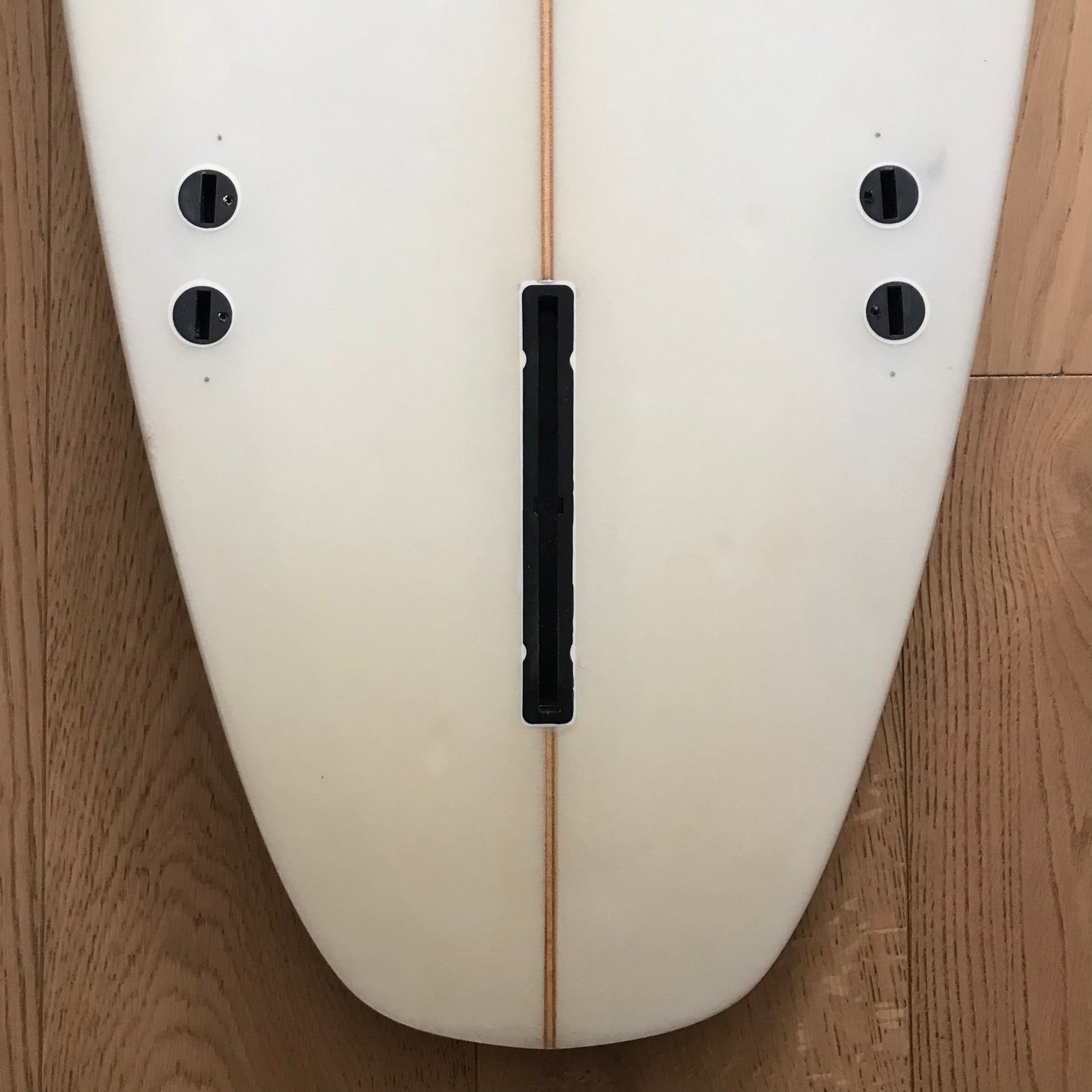 Neal Purchase Junior Snub 6'6" secondhand surfboard fin box close-up