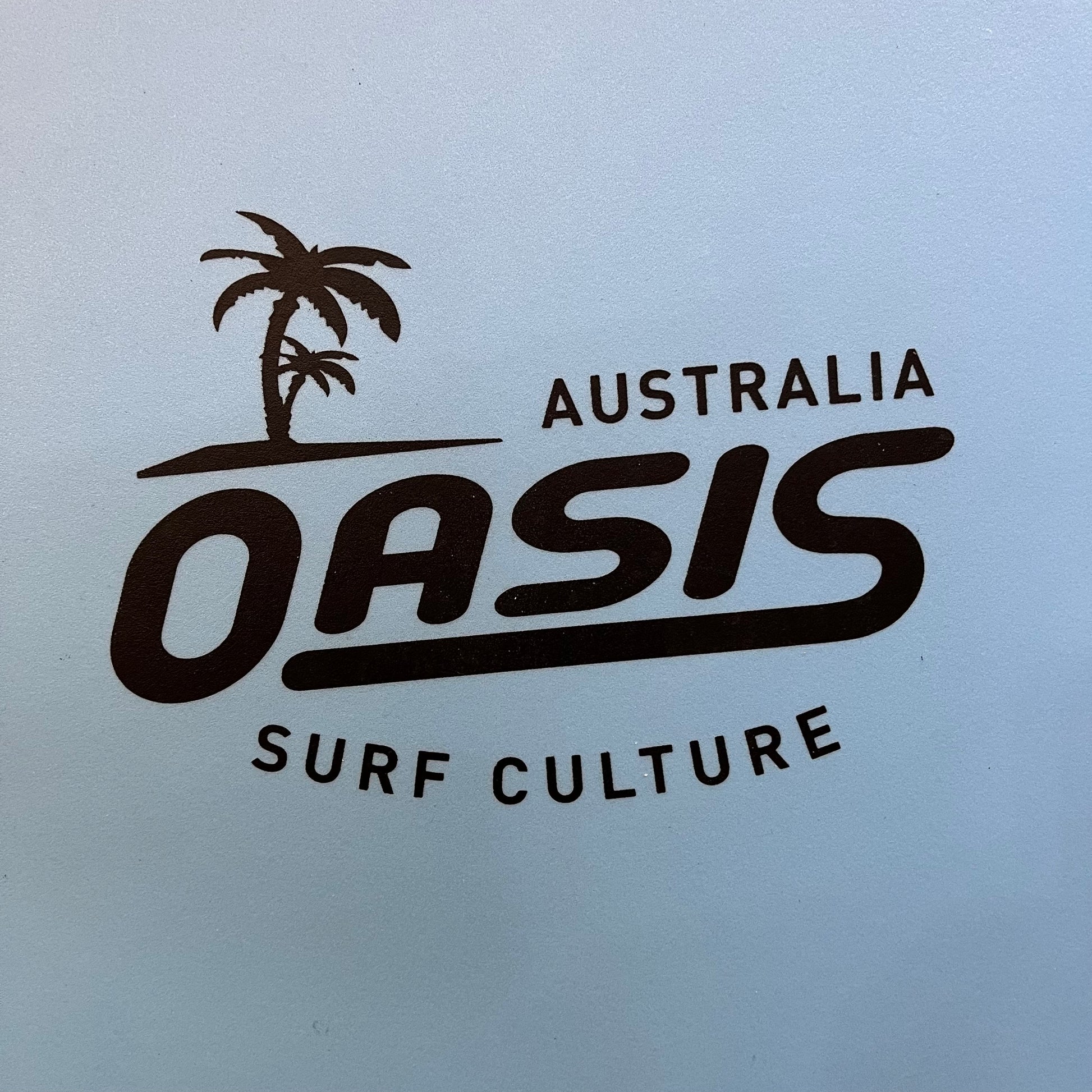 Oasis Surf Culture 6'6" secondhand surfboard brand logo close-up