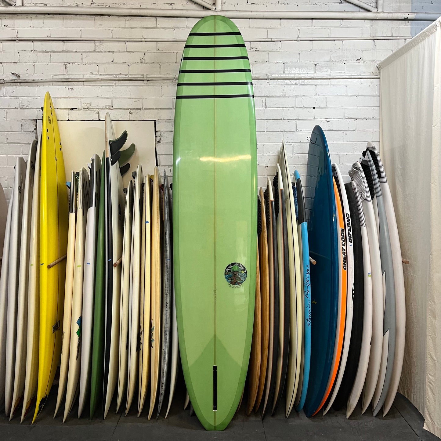 Oke Surfboards Chok's Mal 9'4" secondhand surfboard bottom view