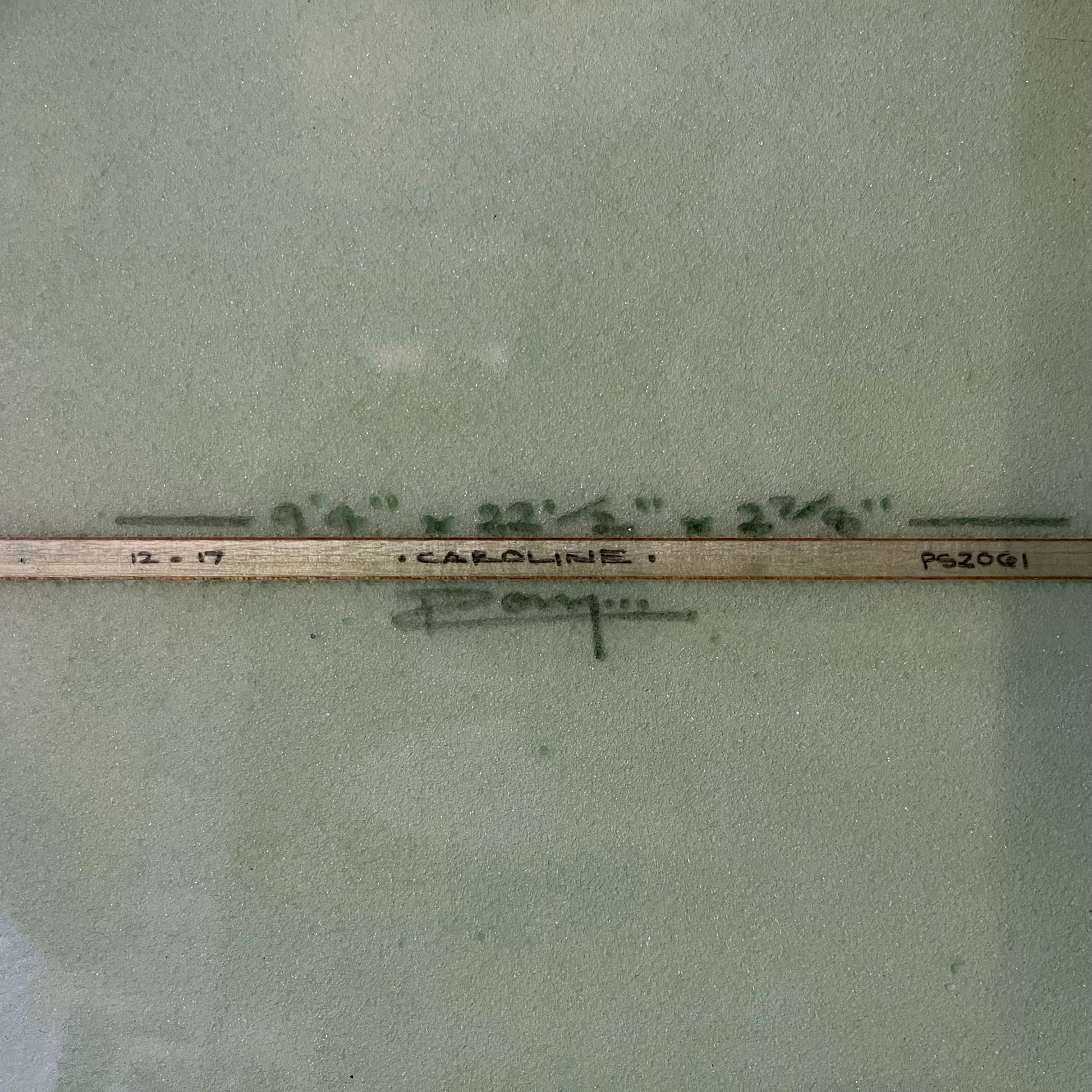 Oke Surfboards Chok's Mal 9'4" secondhand surfboard dimensions close-up