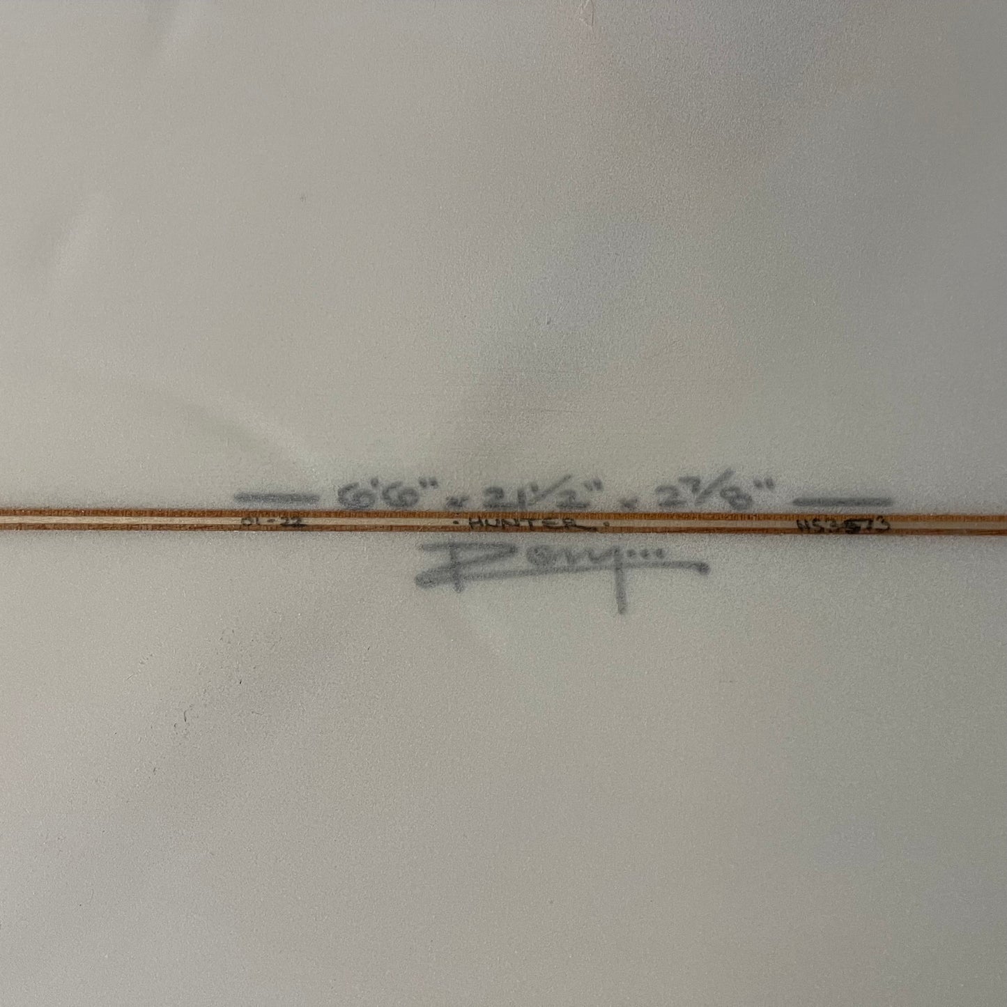 Oke Surfboards Fish 6'6" secondhand surfboard dimensions close-up